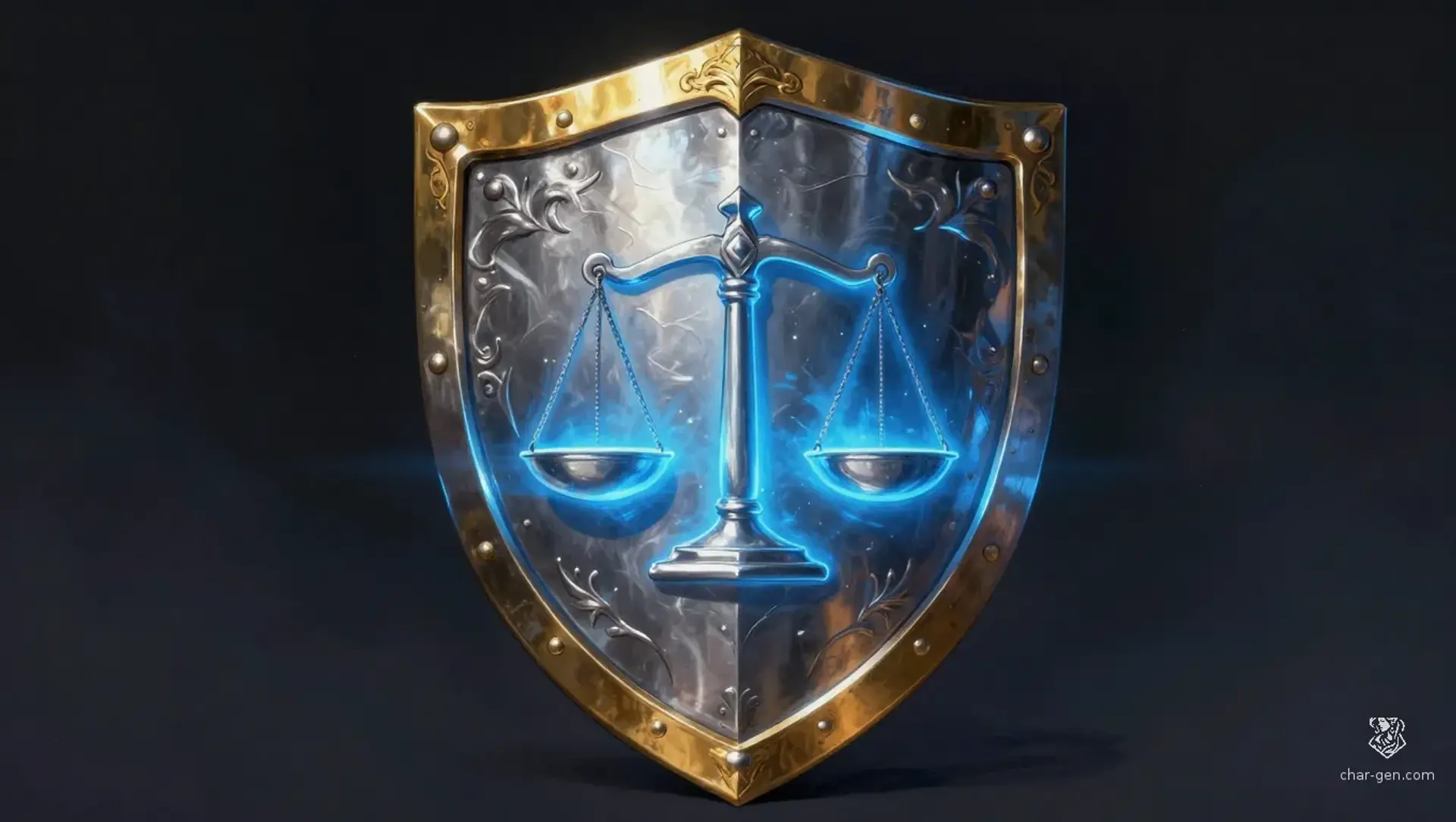 Shield of the Stalwart Judge - AI-generated fantasy Magic Item