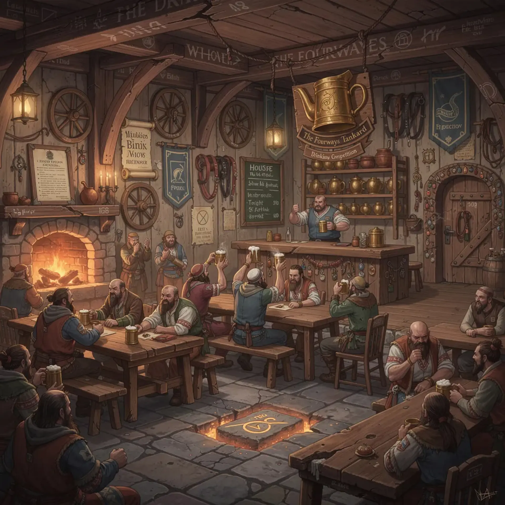 The Fourways Tankard - AI-generated fantasy Tavern