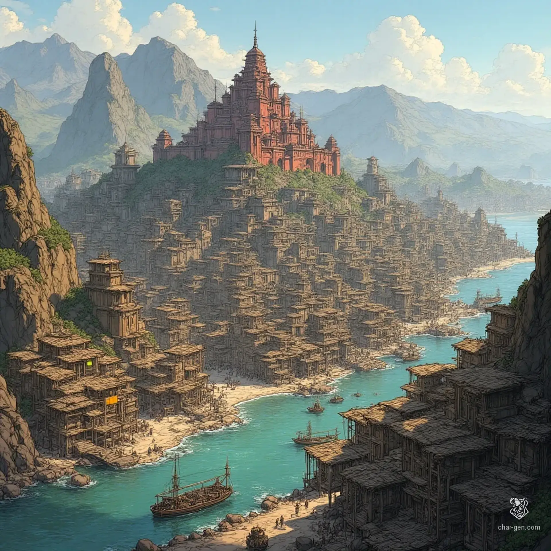 Rij'jas - AI-generated fantasy Settlement