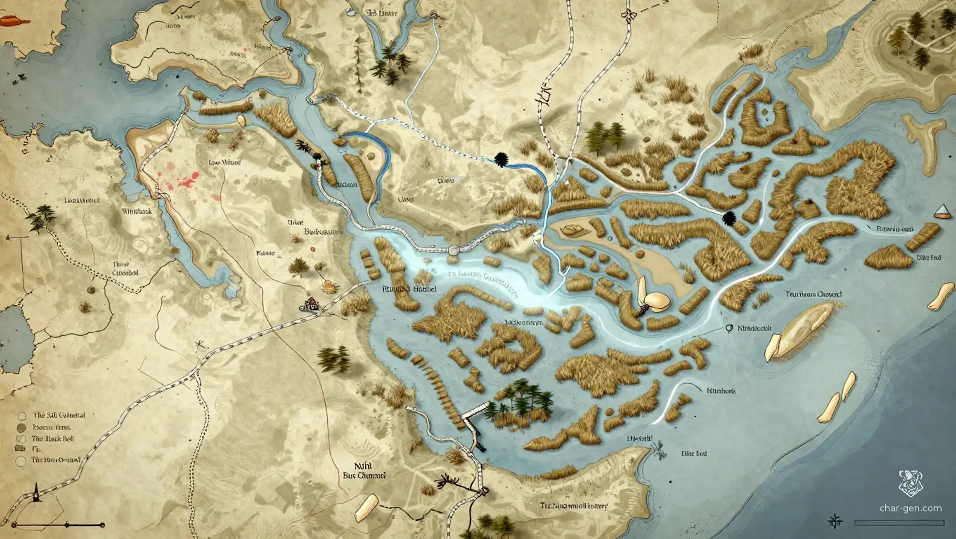 The Drowned Hand - AI-generated fantasy Region