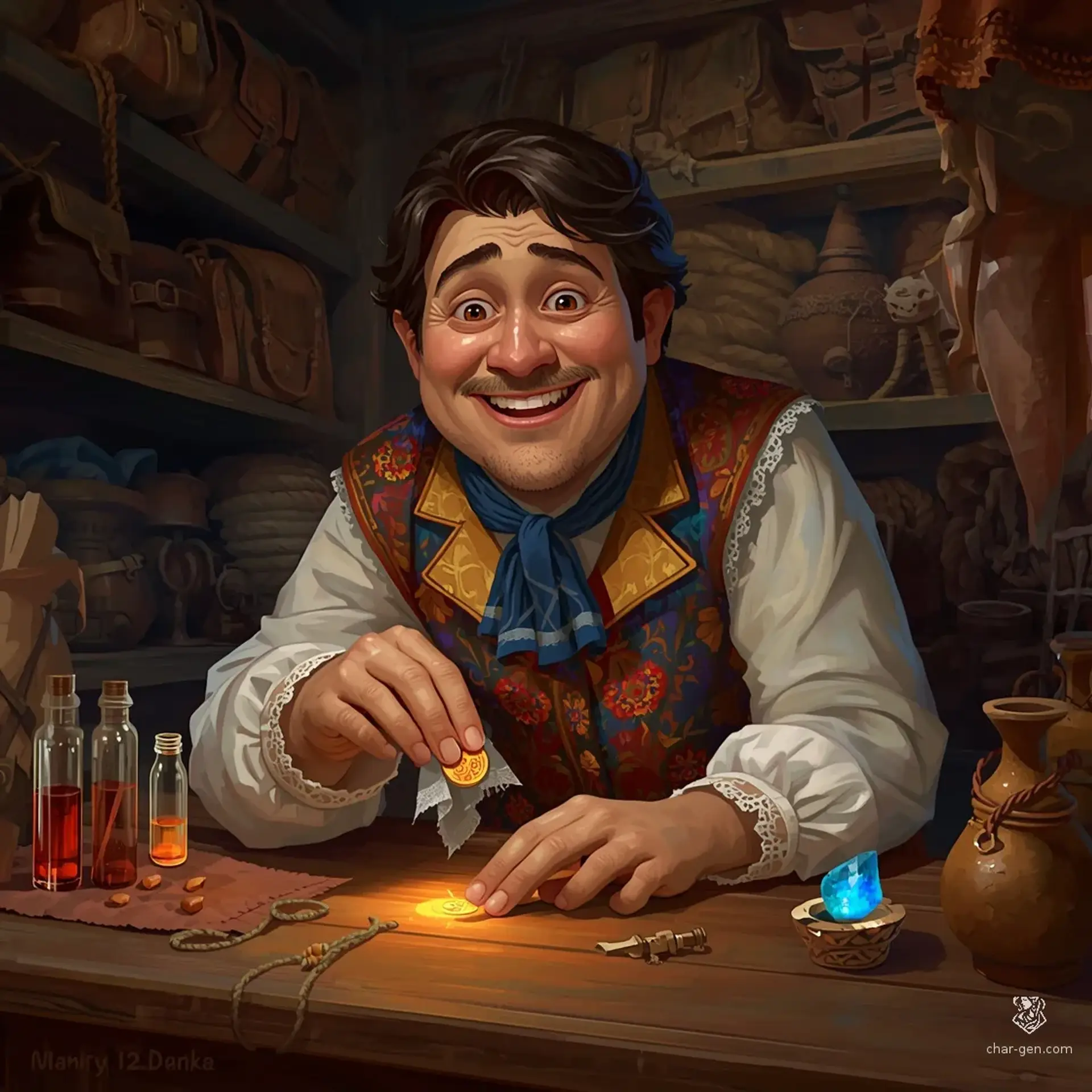 The Crowded Shelf - AI-generated fantasy Shop