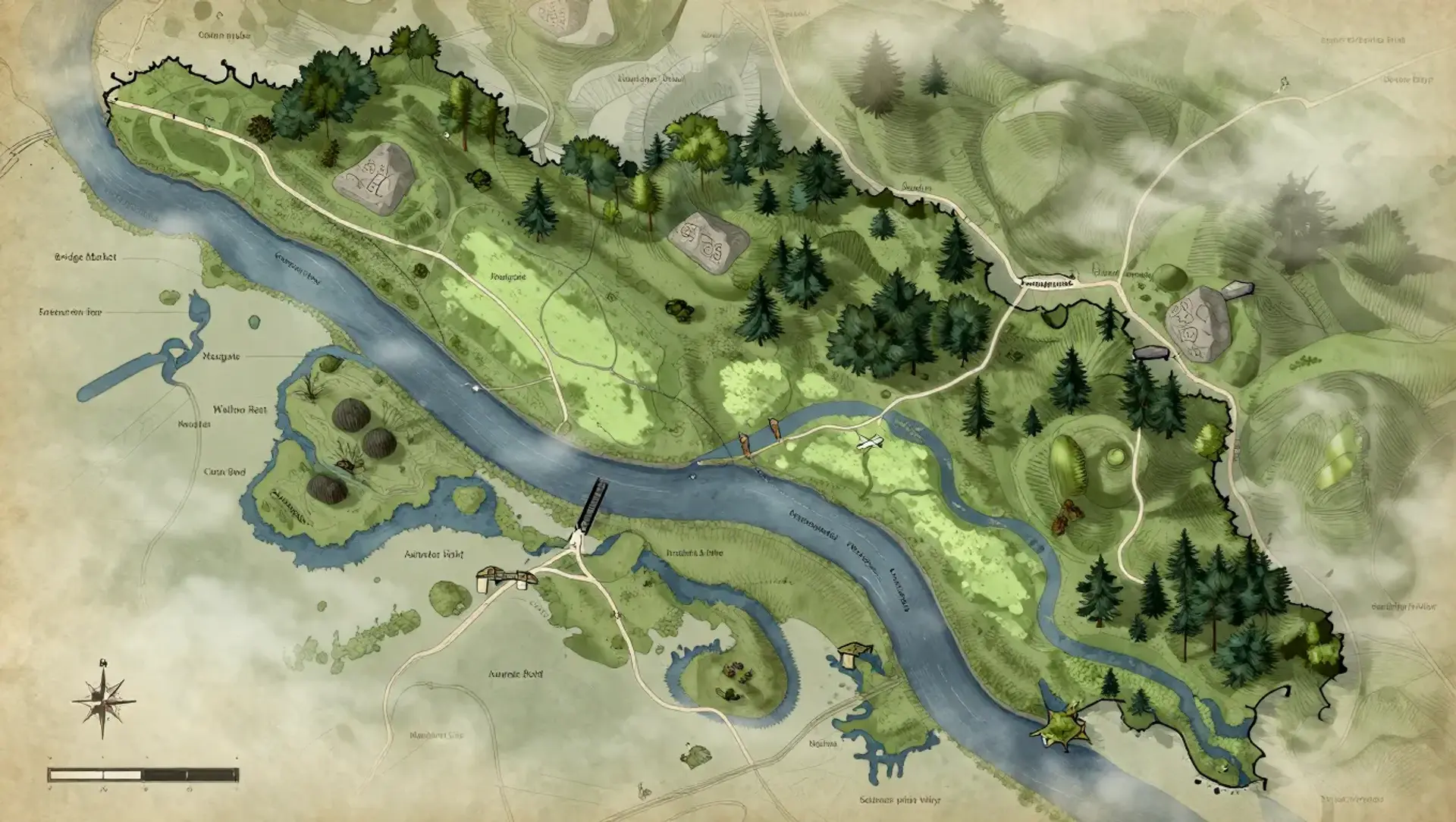 Greenmere - AI-generated fantasy Region