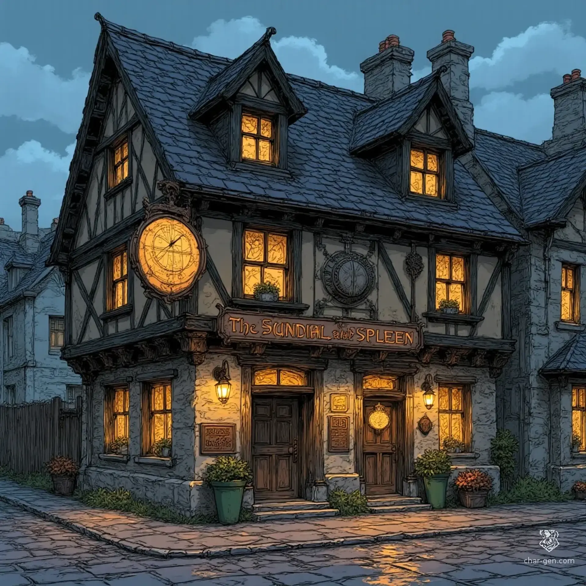 The Sundial & Spleen - AI-generated fantasy Tavern