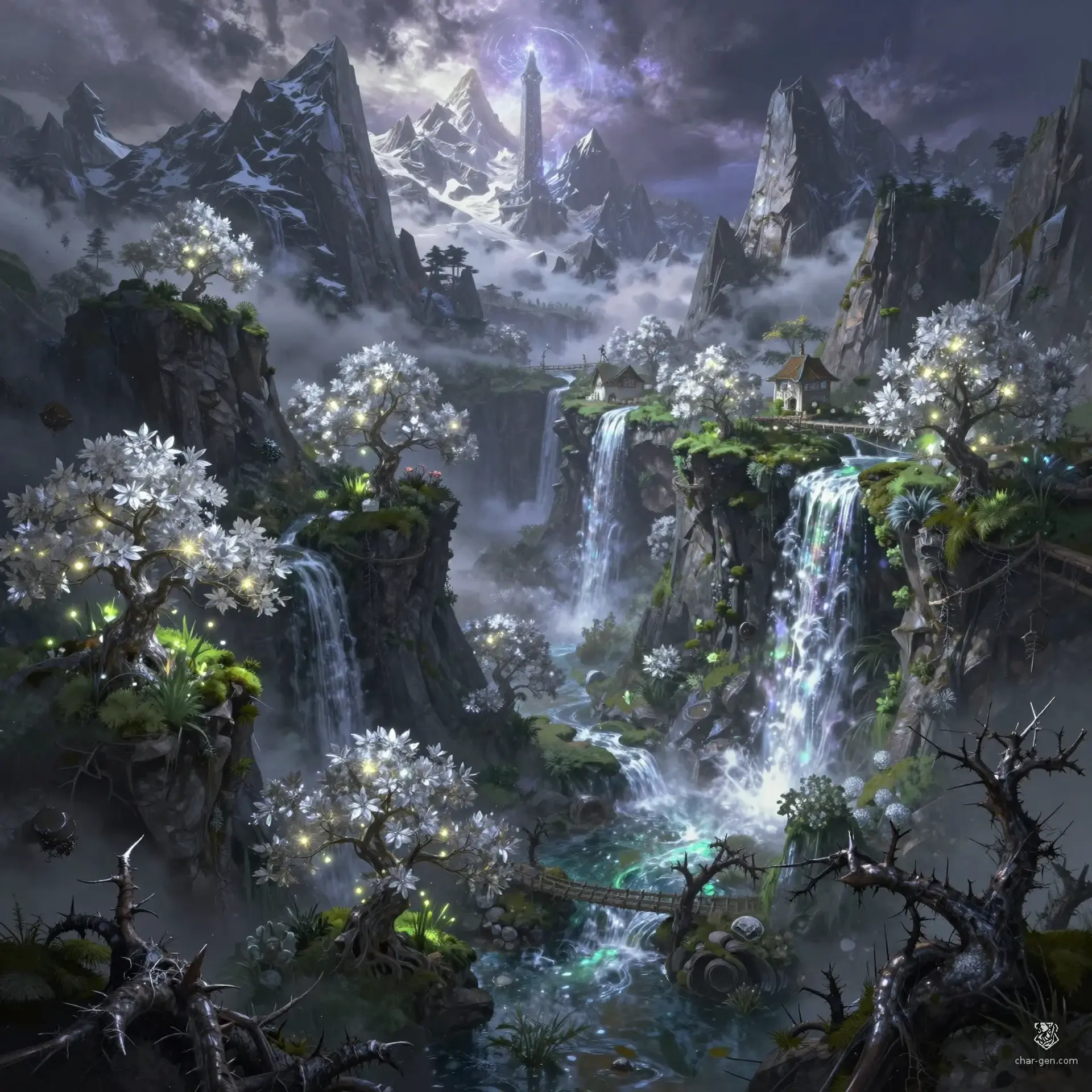The Sylvan Peaks - AI-generated fantasy Region