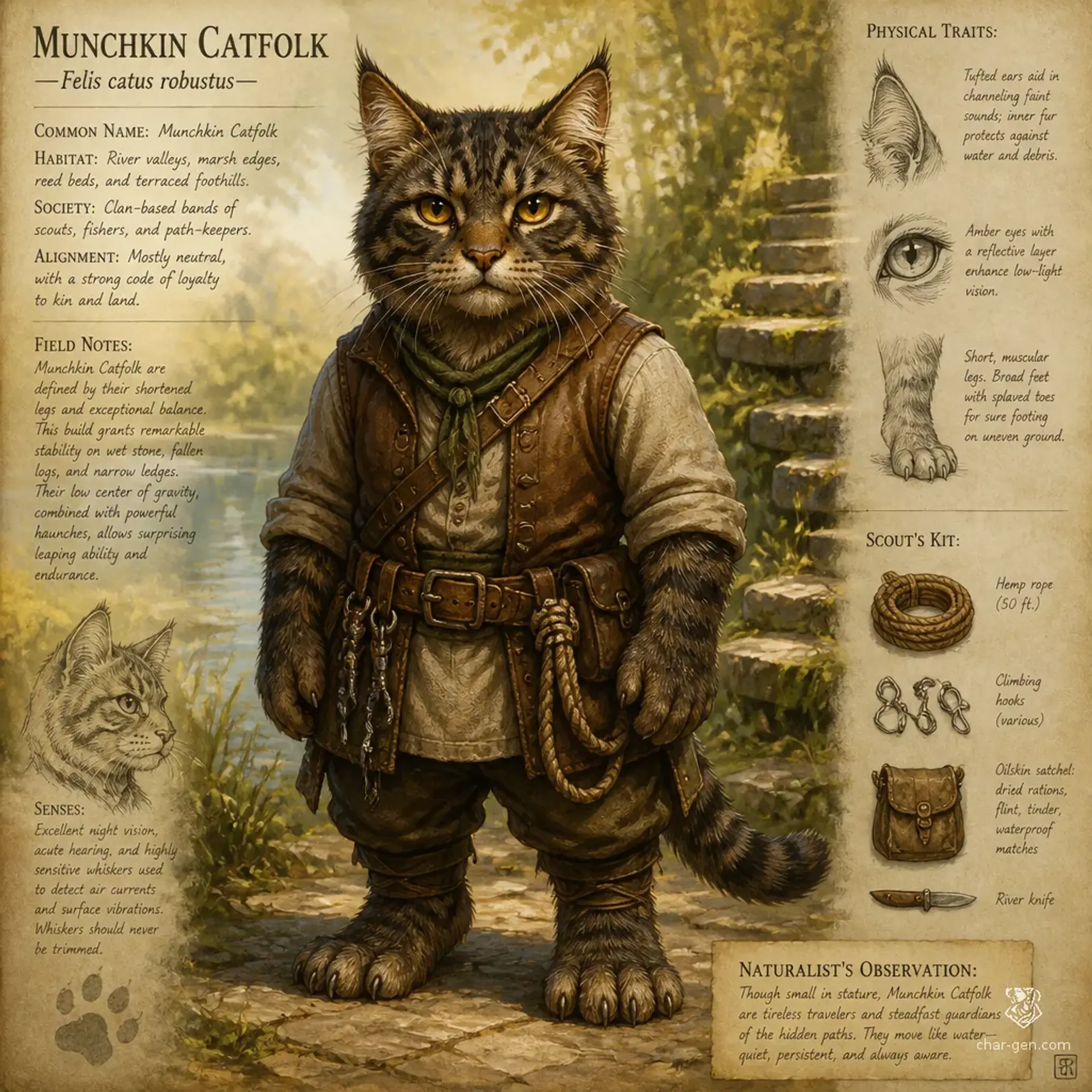 Munchkin Catfolk - AI-generated fantasy Species