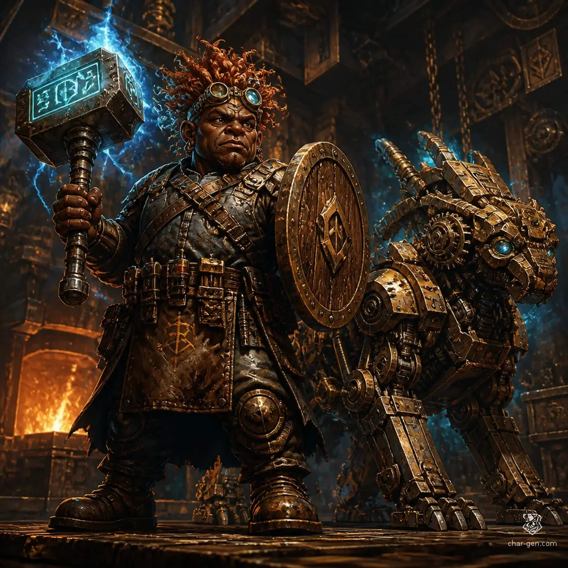 Zook Gear-Grinder Glittergold - AI-generated fantasy Character