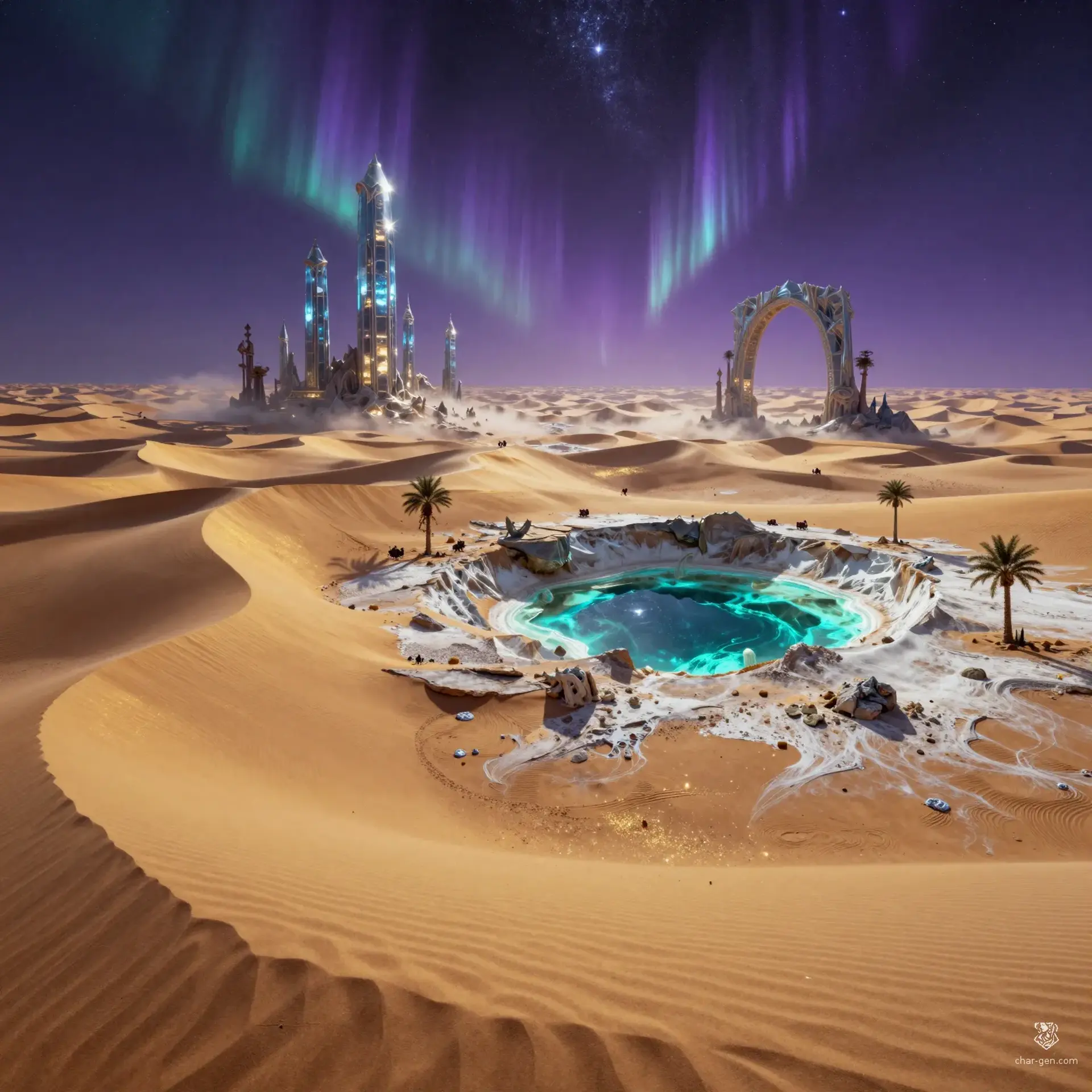 The Glimmering Wastes - AI-generated fantasy Region
