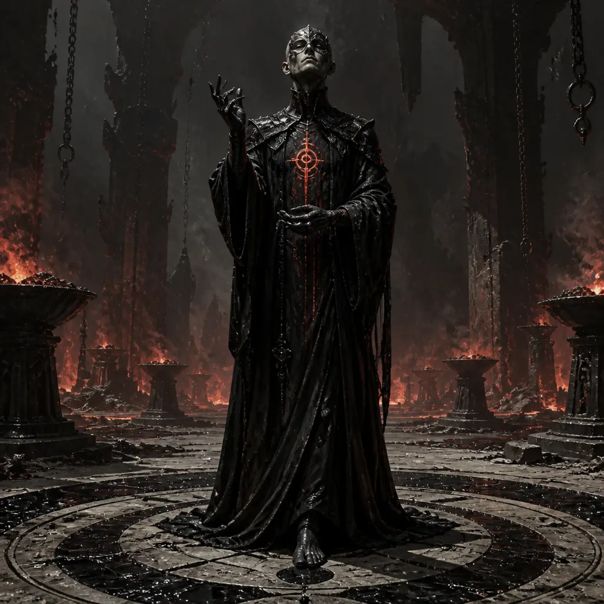 Obsidian Tribunal Acolyte - AI-generated fantasy Monster