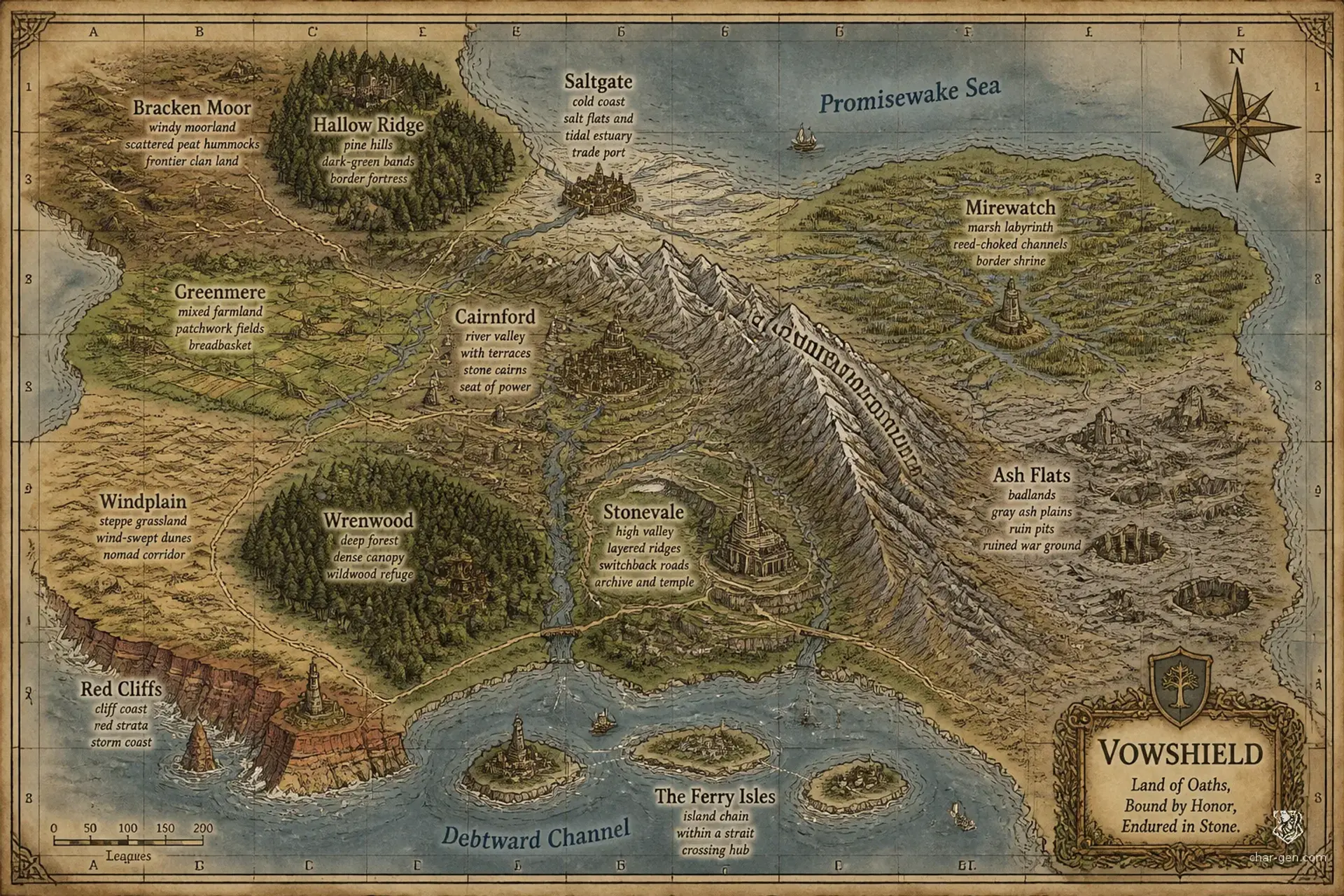 Vowshield - AI-generated fantasy World