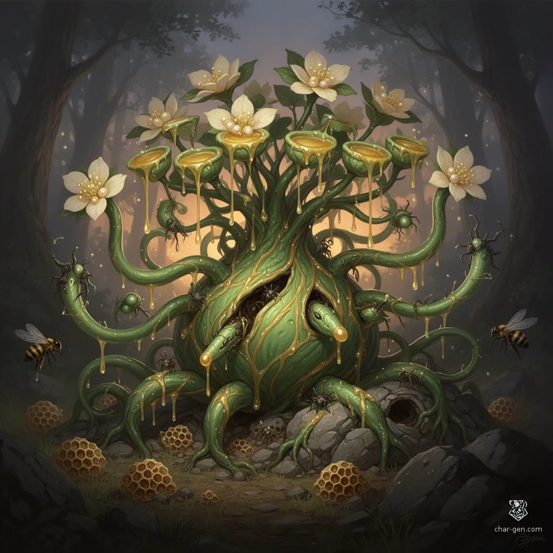 Honeymother Sylvaflora - AI-generated fantasy Monster