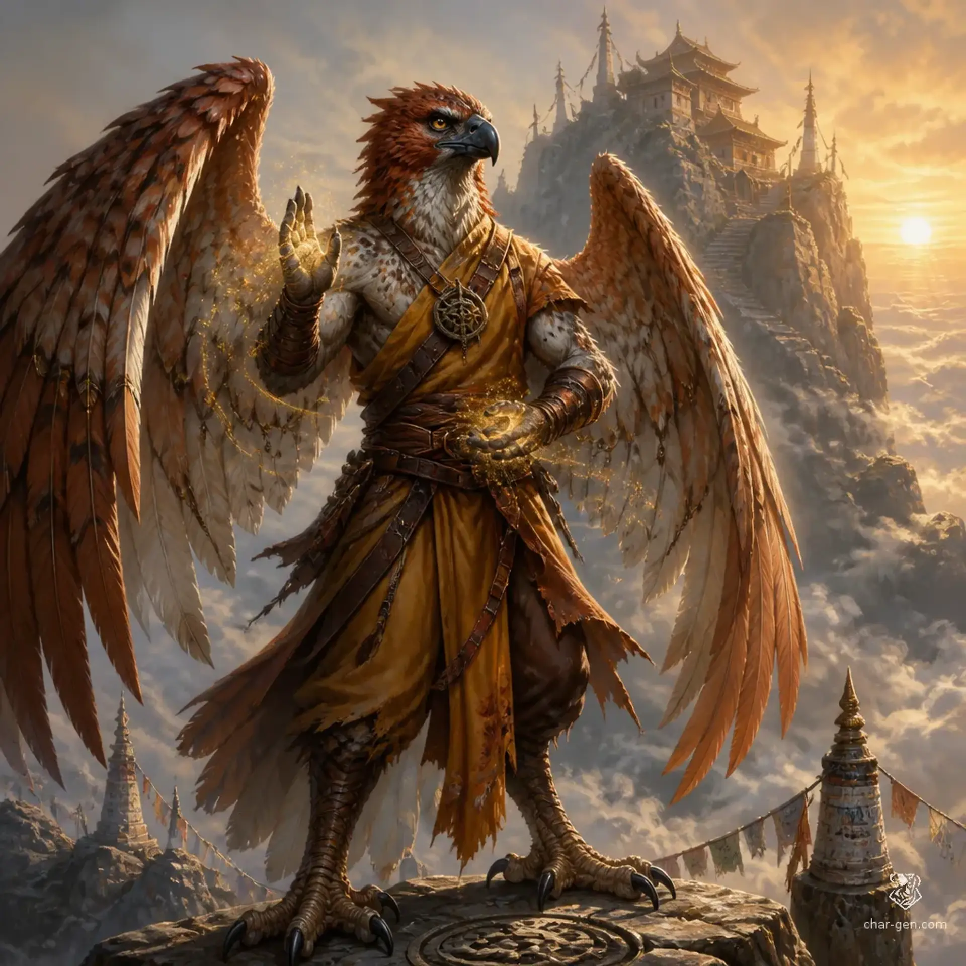 Kesh of the Dawnspire - AI-generated fantasy Character