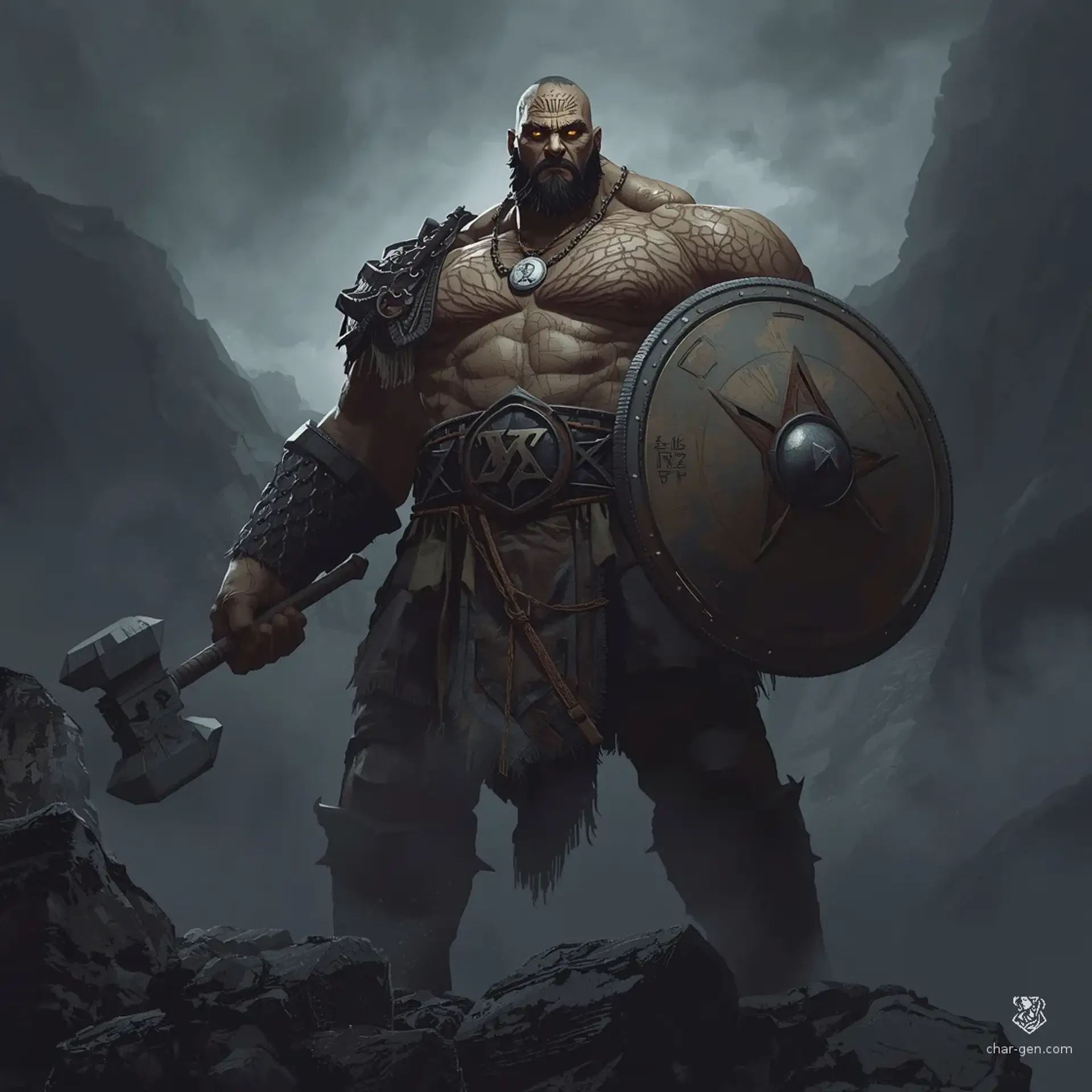 Tholmar Rockshoulder - AI-generated fantasy Character