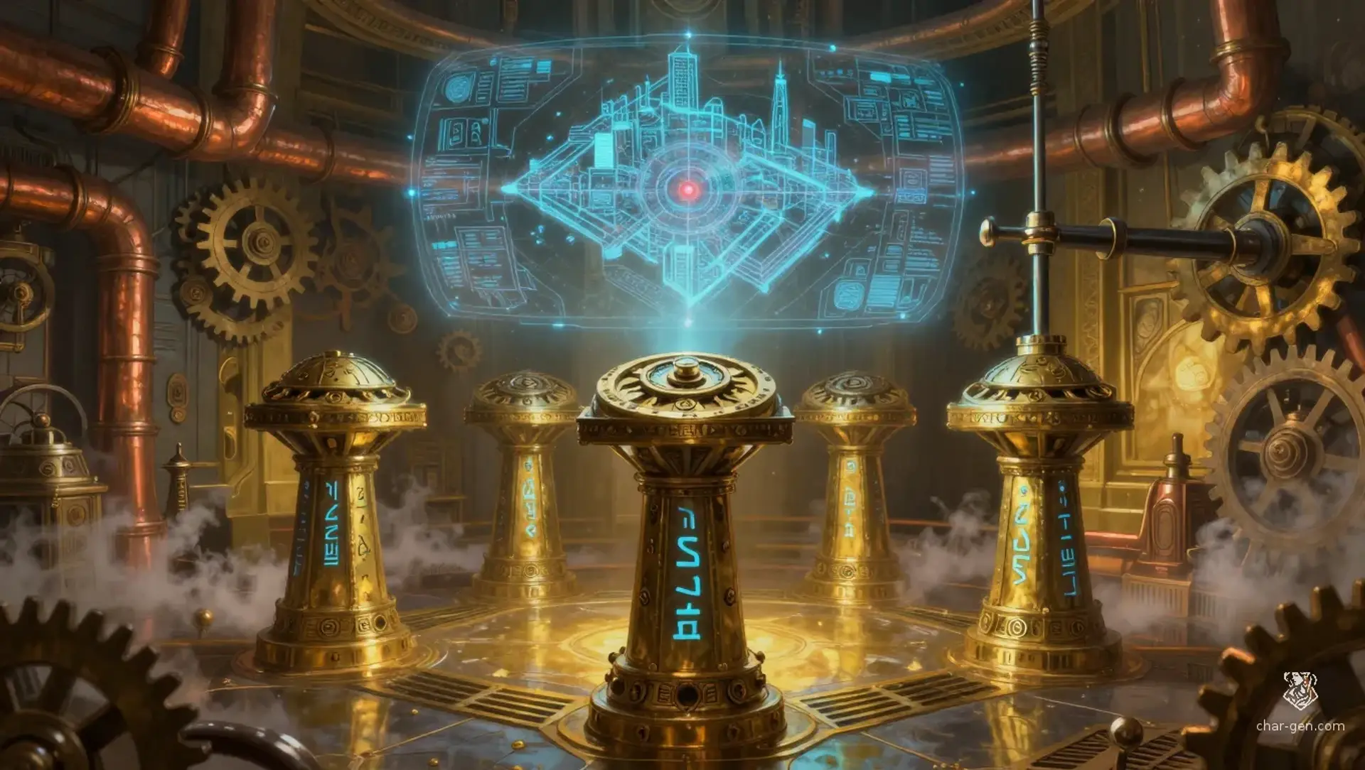 The Chronos-Gear Commute - AI-generated fantasy Puzzle