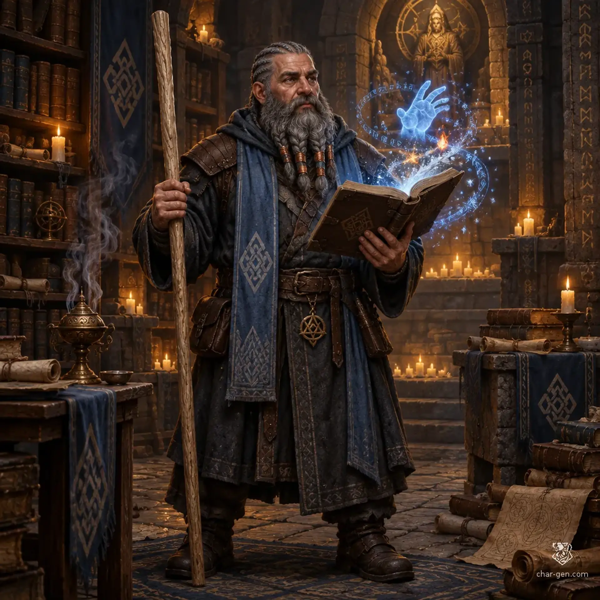 Kaltbrik Vargun - AI-generated fantasy Character