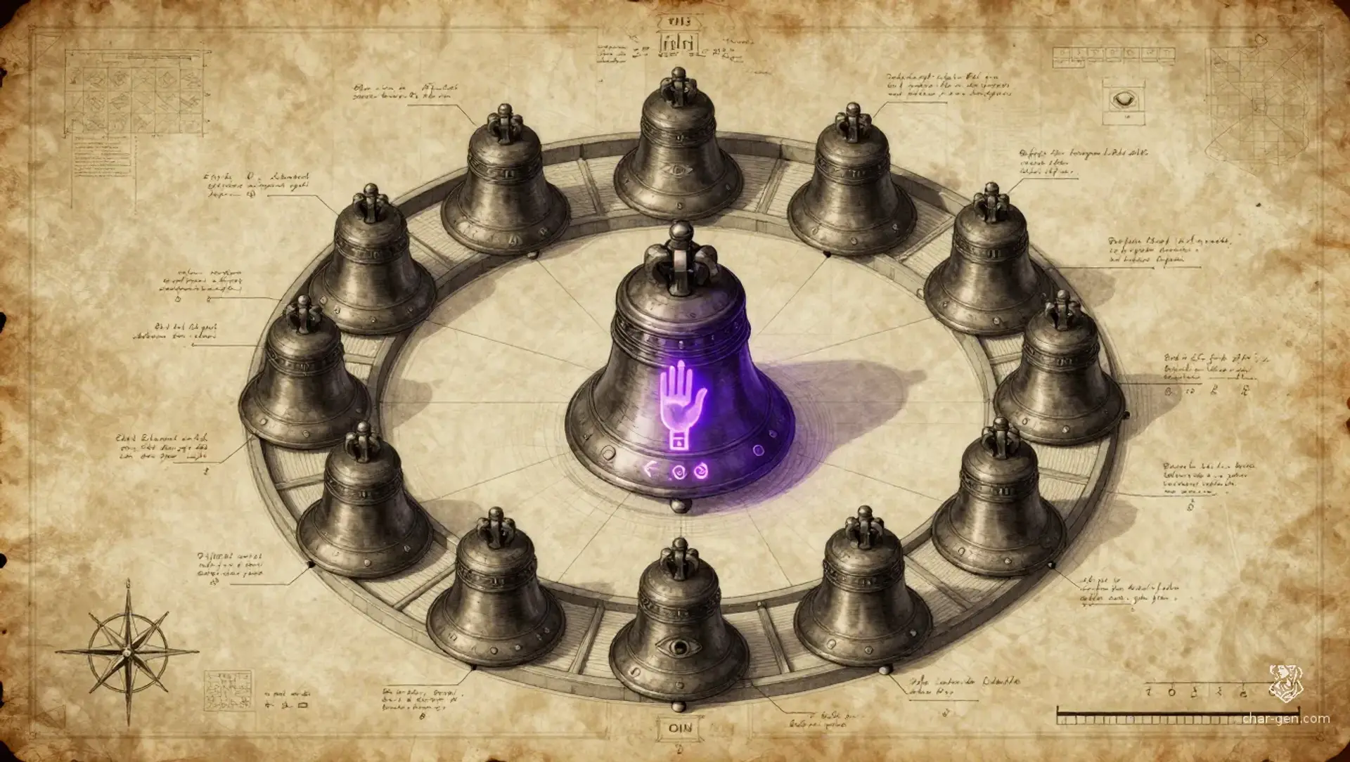 The Hall of Echoing Lethe - AI-generated fantasy Puzzle