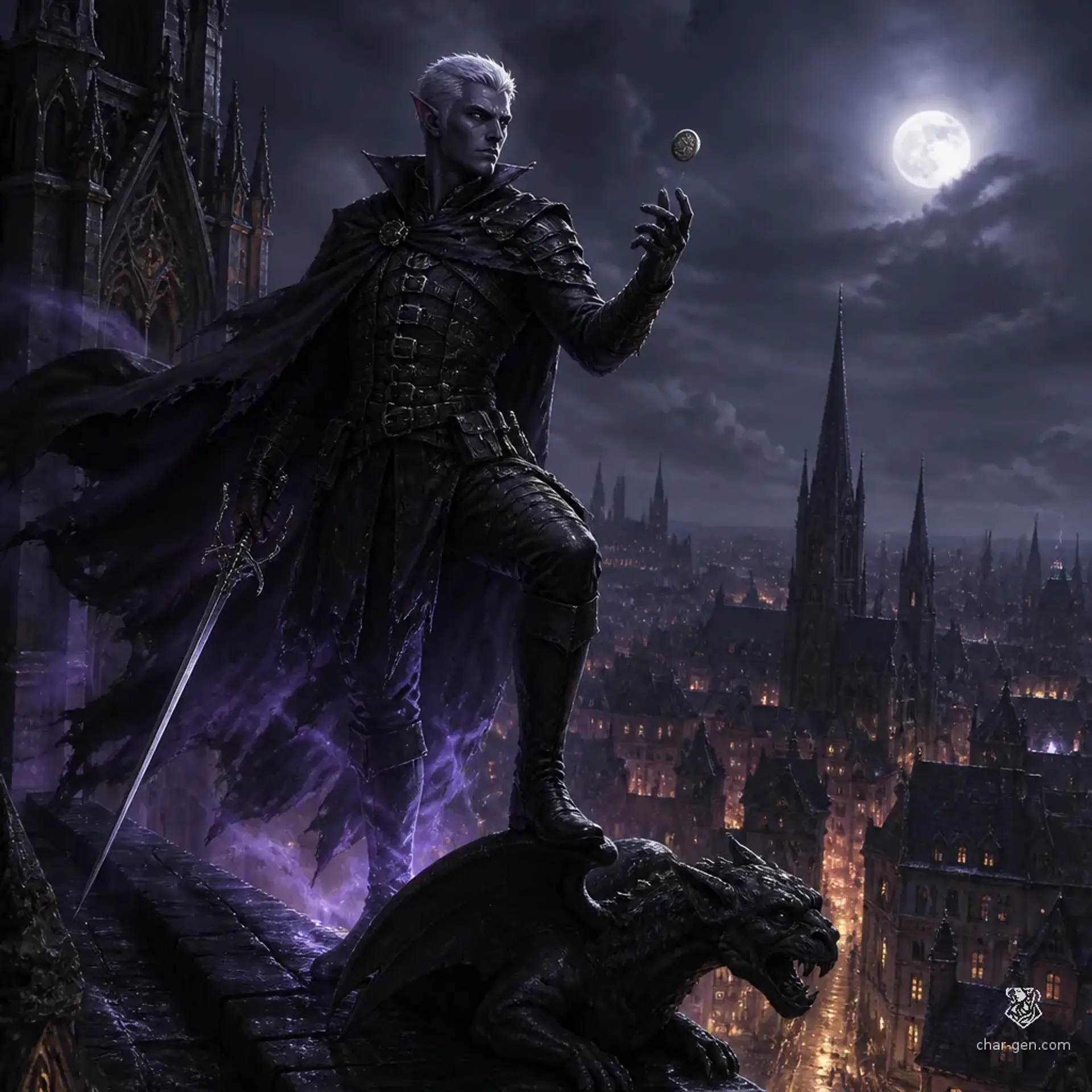 Valas Moonwhisper - AI-generated fantasy Character