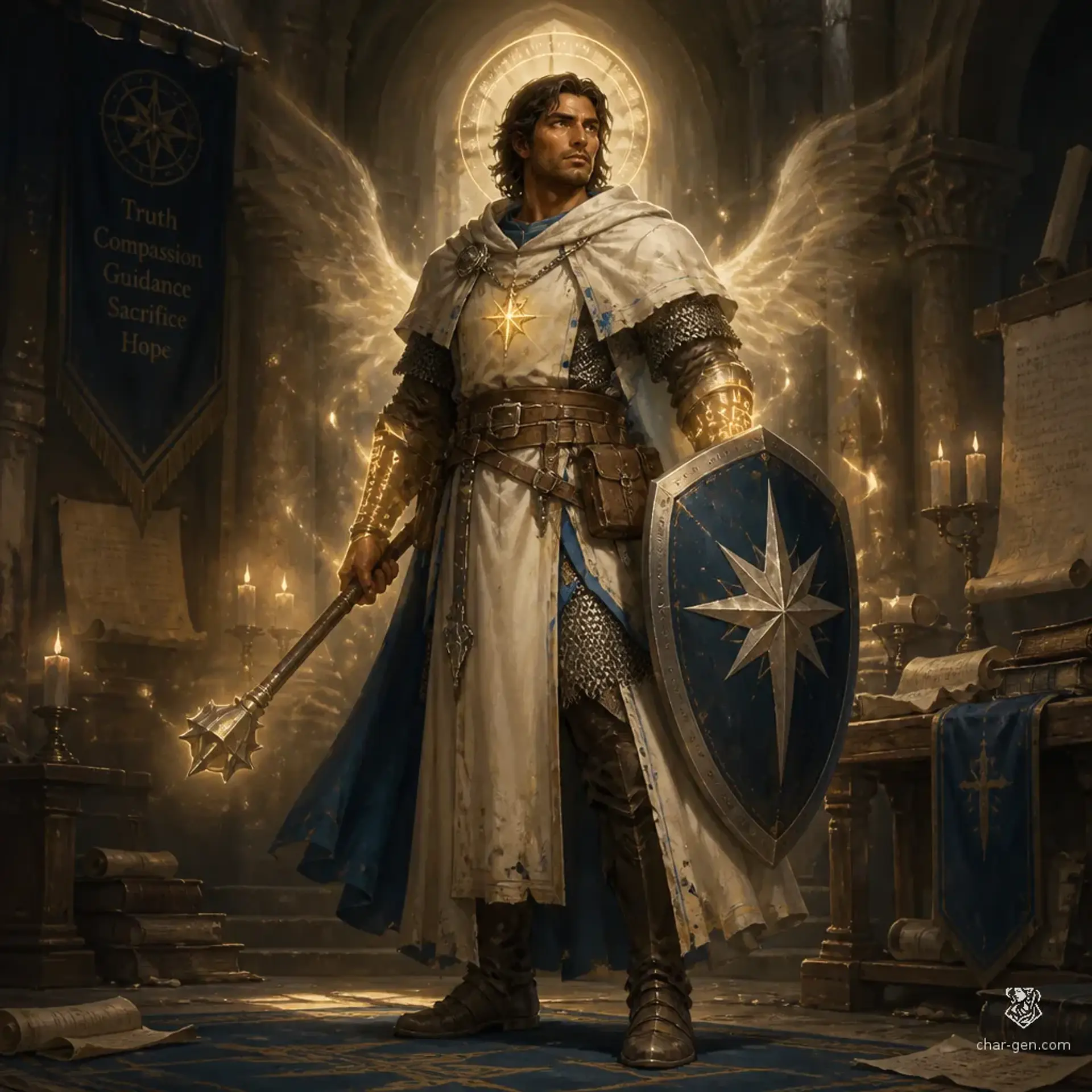 Gabriel de Mystra - AI-generated fantasy Character
