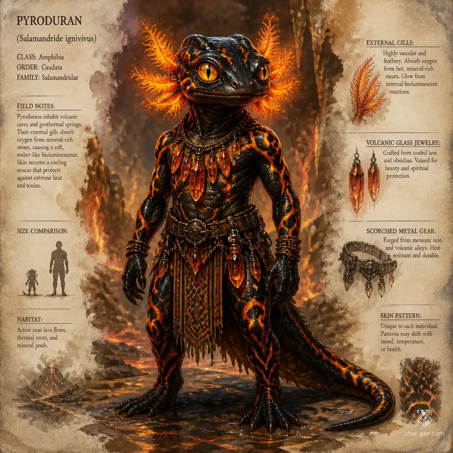 Pyroduran - AI-generated fantasy Species