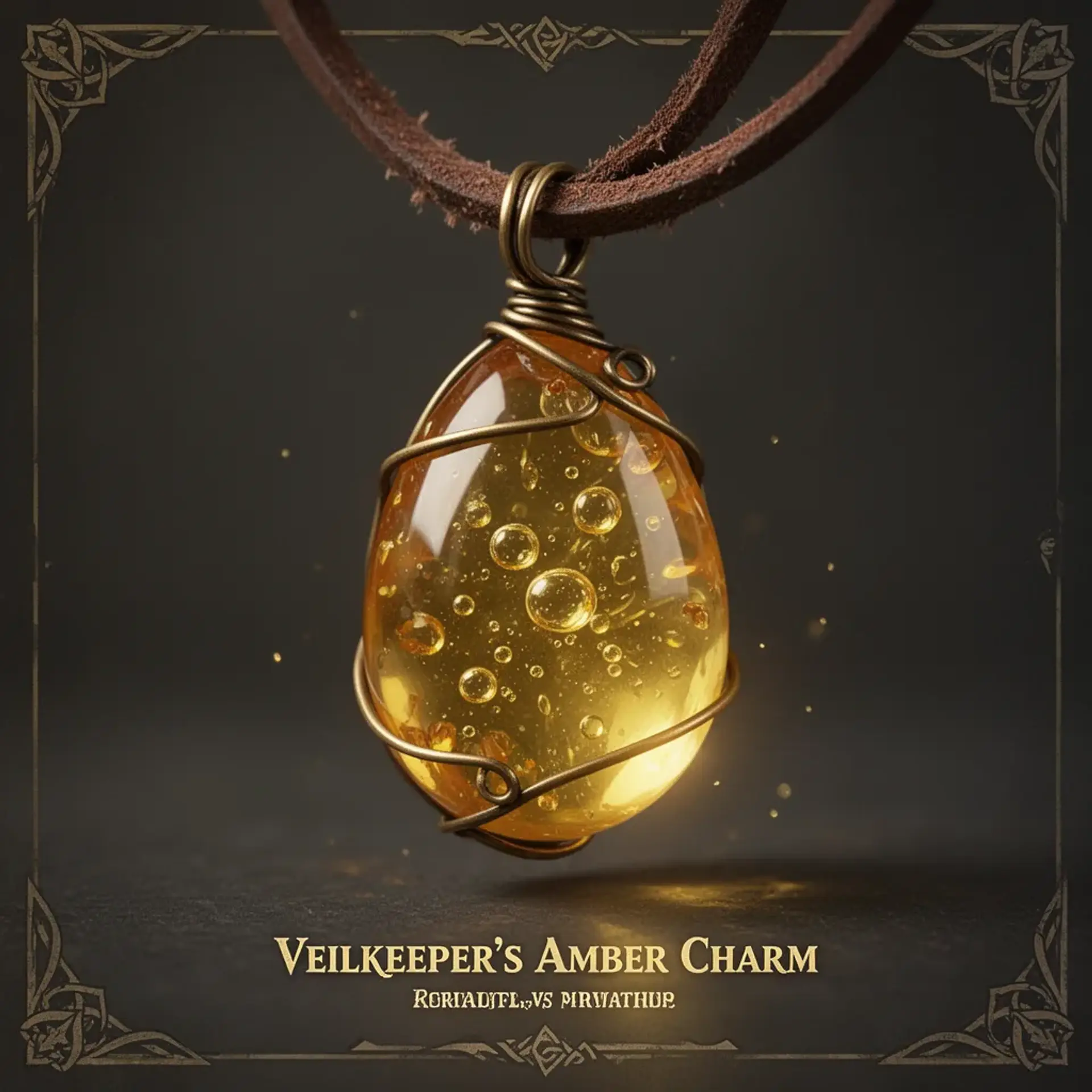 Veilkeeper’s Amber Charm - AI-generated fantasy Magic Item