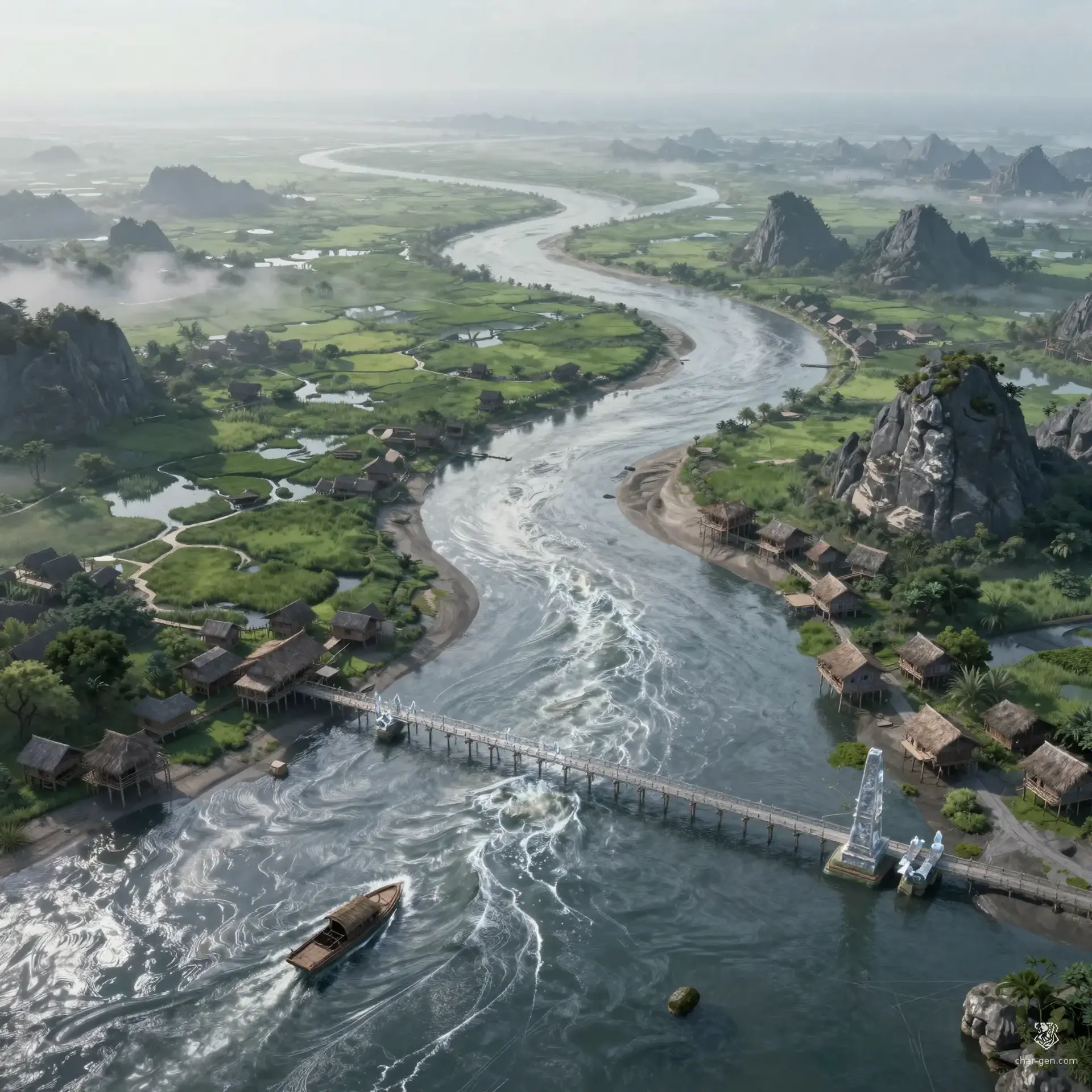 The Silver Delta Isles - AI-generated fantasy Region