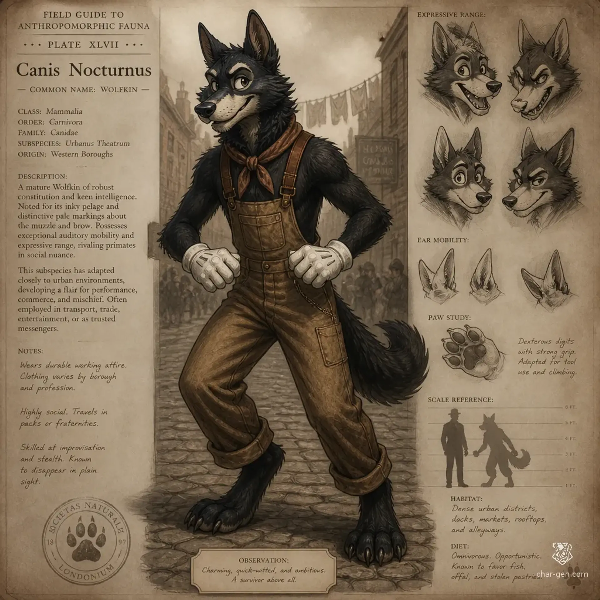 Sepia Furfolk - AI-generated fantasy Species
