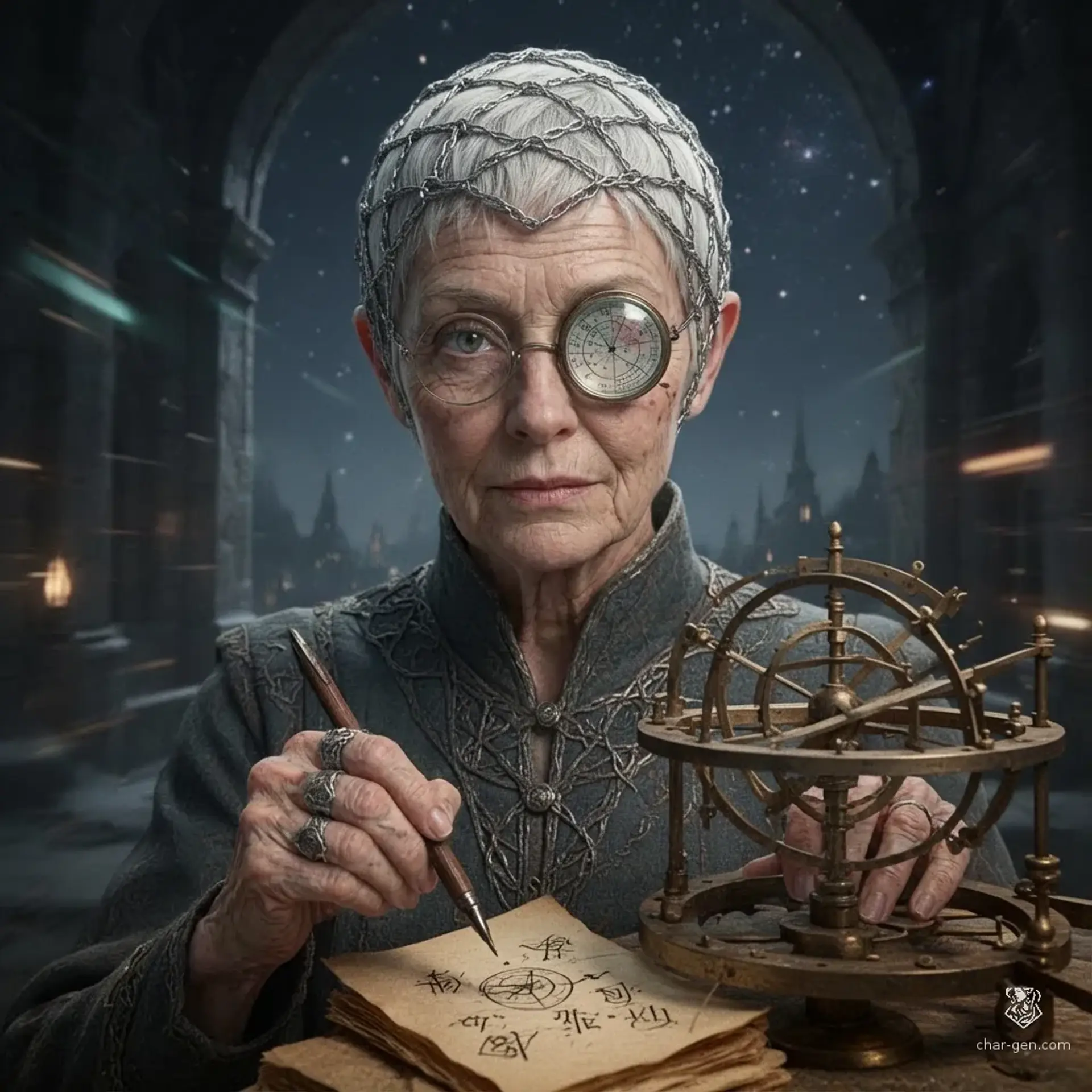 Order of the Blue Star: Constellarch Maeryn Halvor - AI-generated fantasy NPC