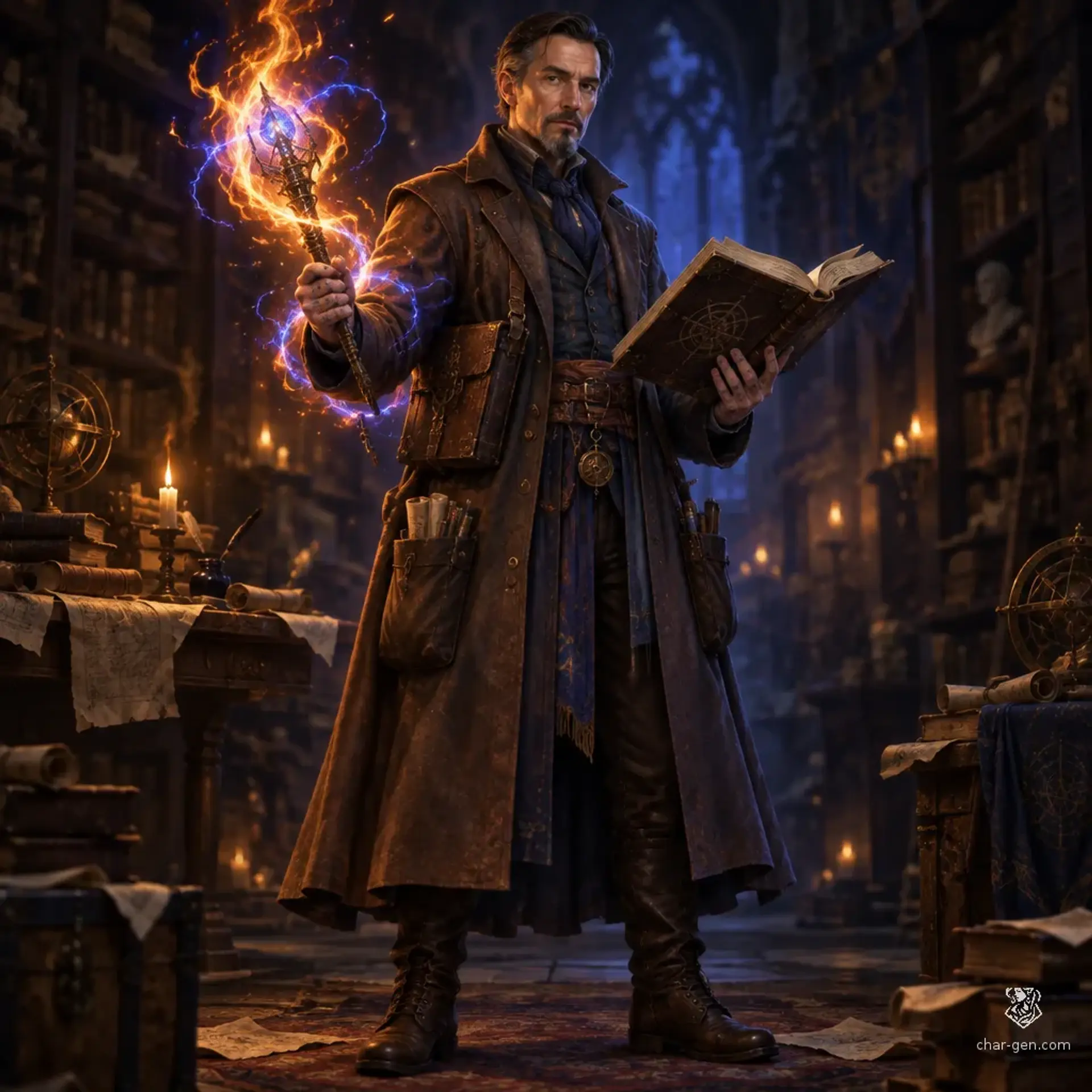 Aleron Voss - AI-generated fantasy Character