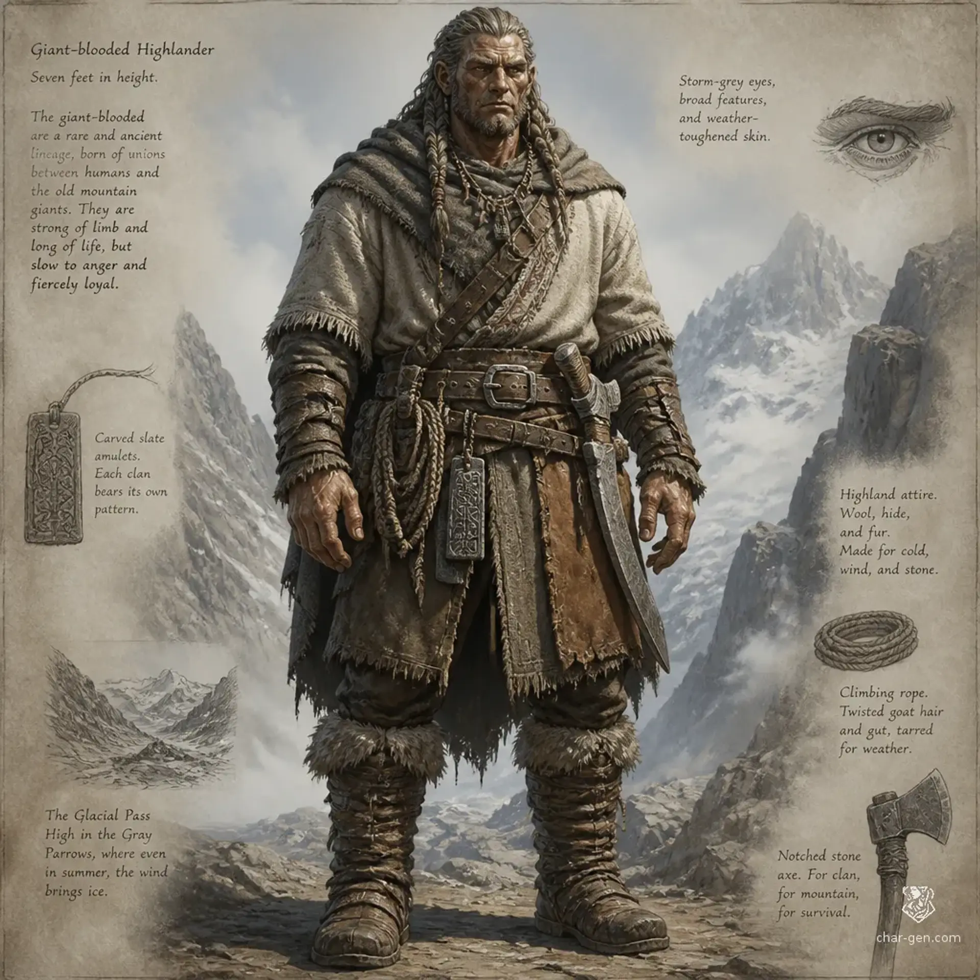 Highpeak Kin - AI-generated fantasy Species