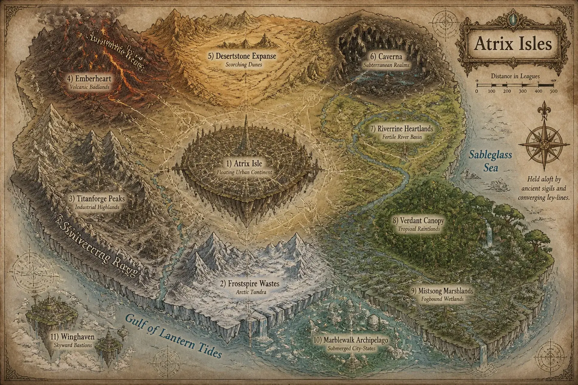 Atrix Isles - AI-generated fantasy World