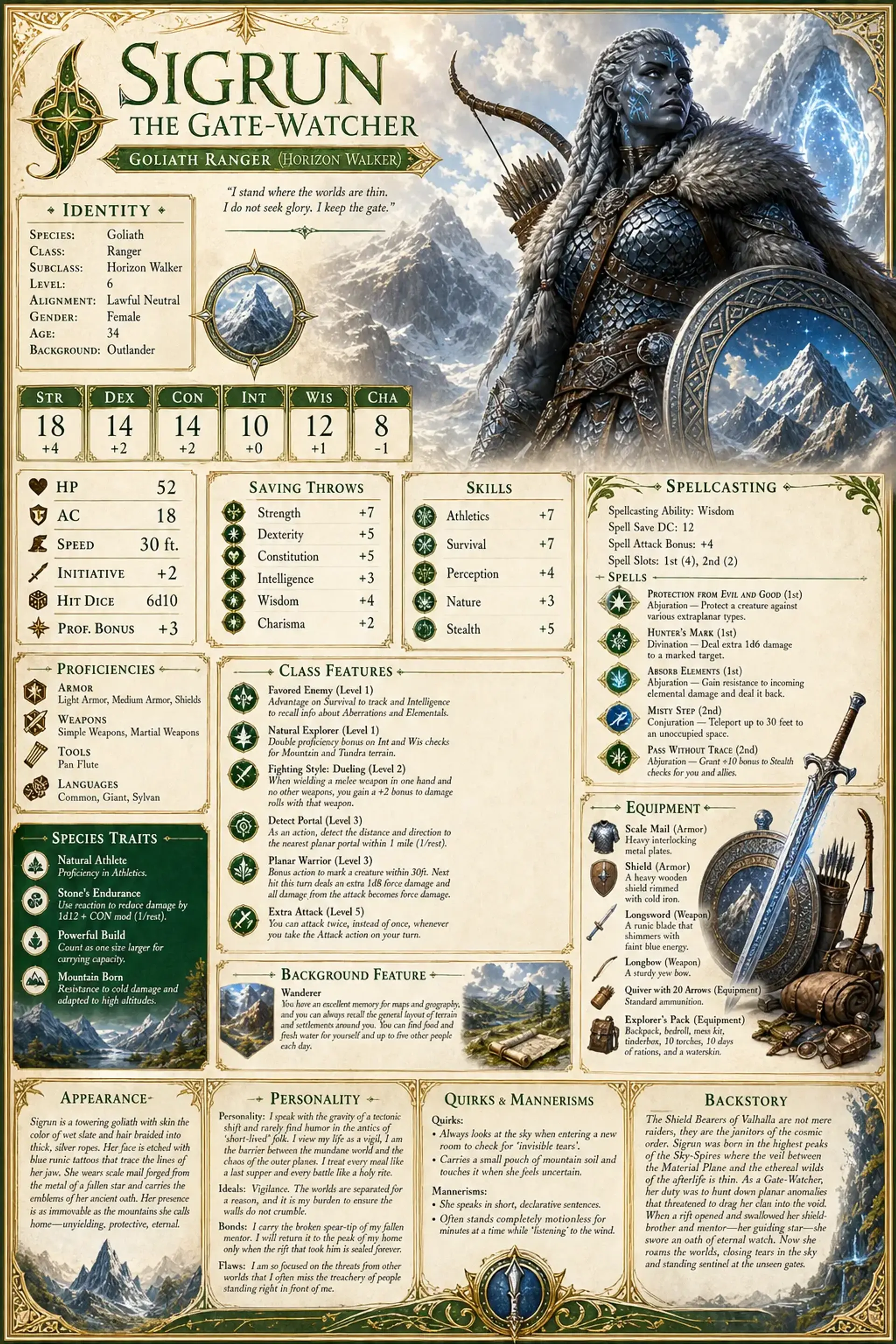 Character Sheet