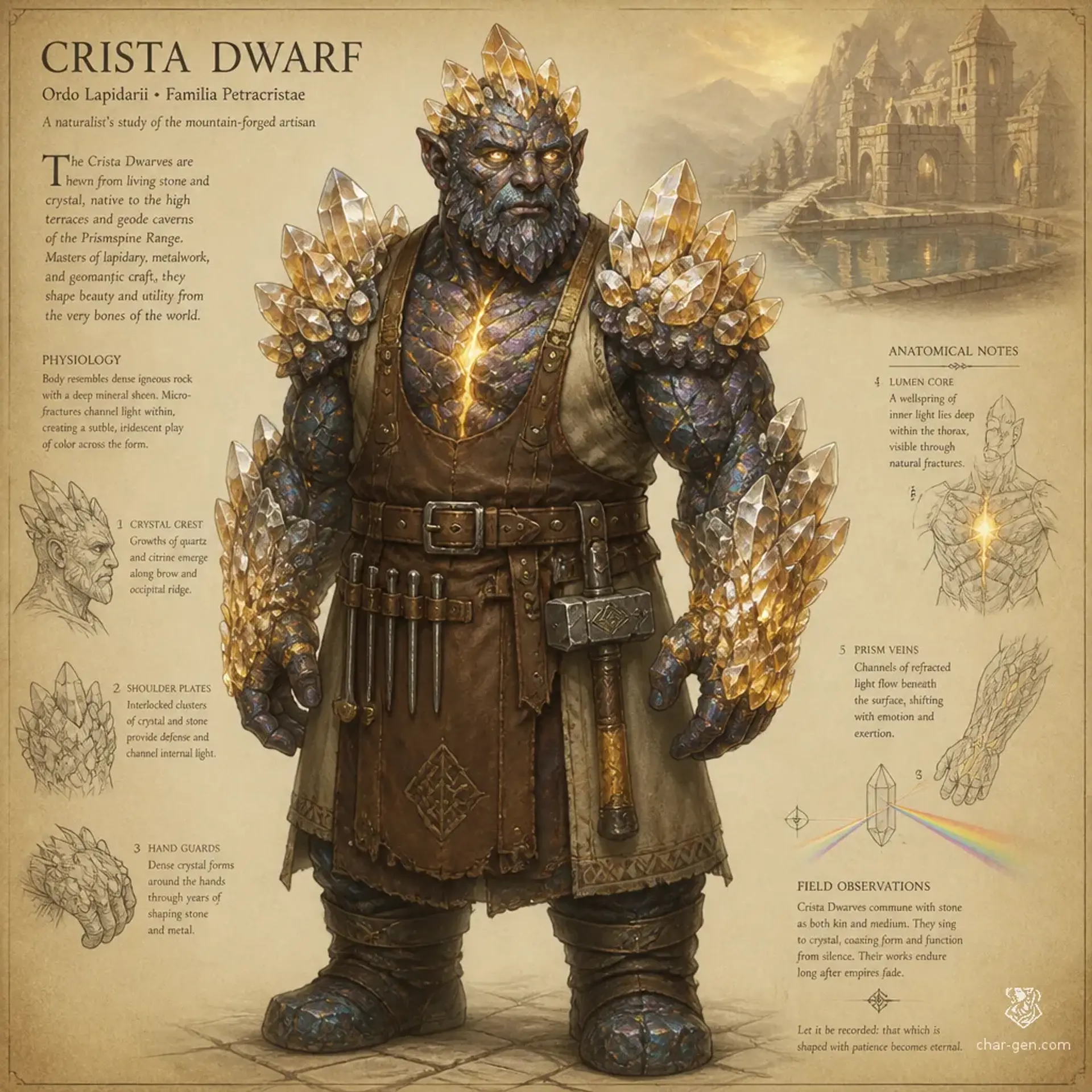 Crista Dwarf - AI-generated fantasy Species