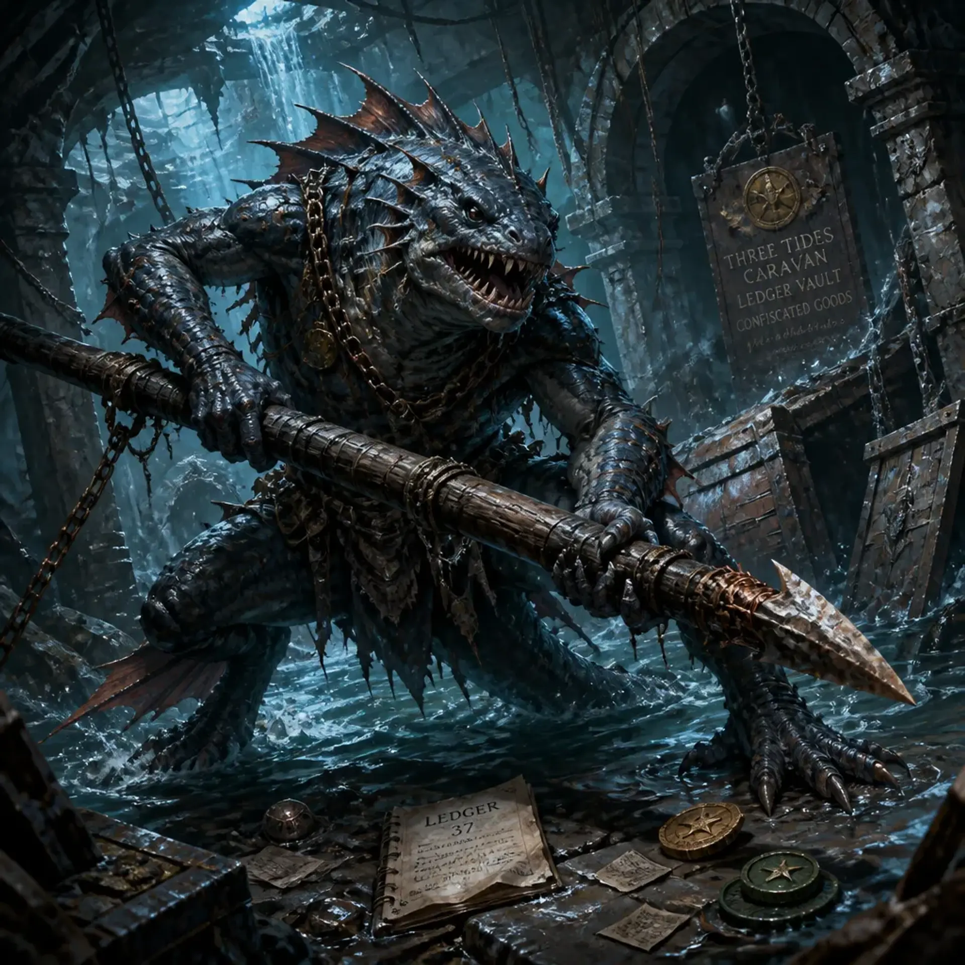 Merrow Tidebreaker - AI-generated fantasy Monster