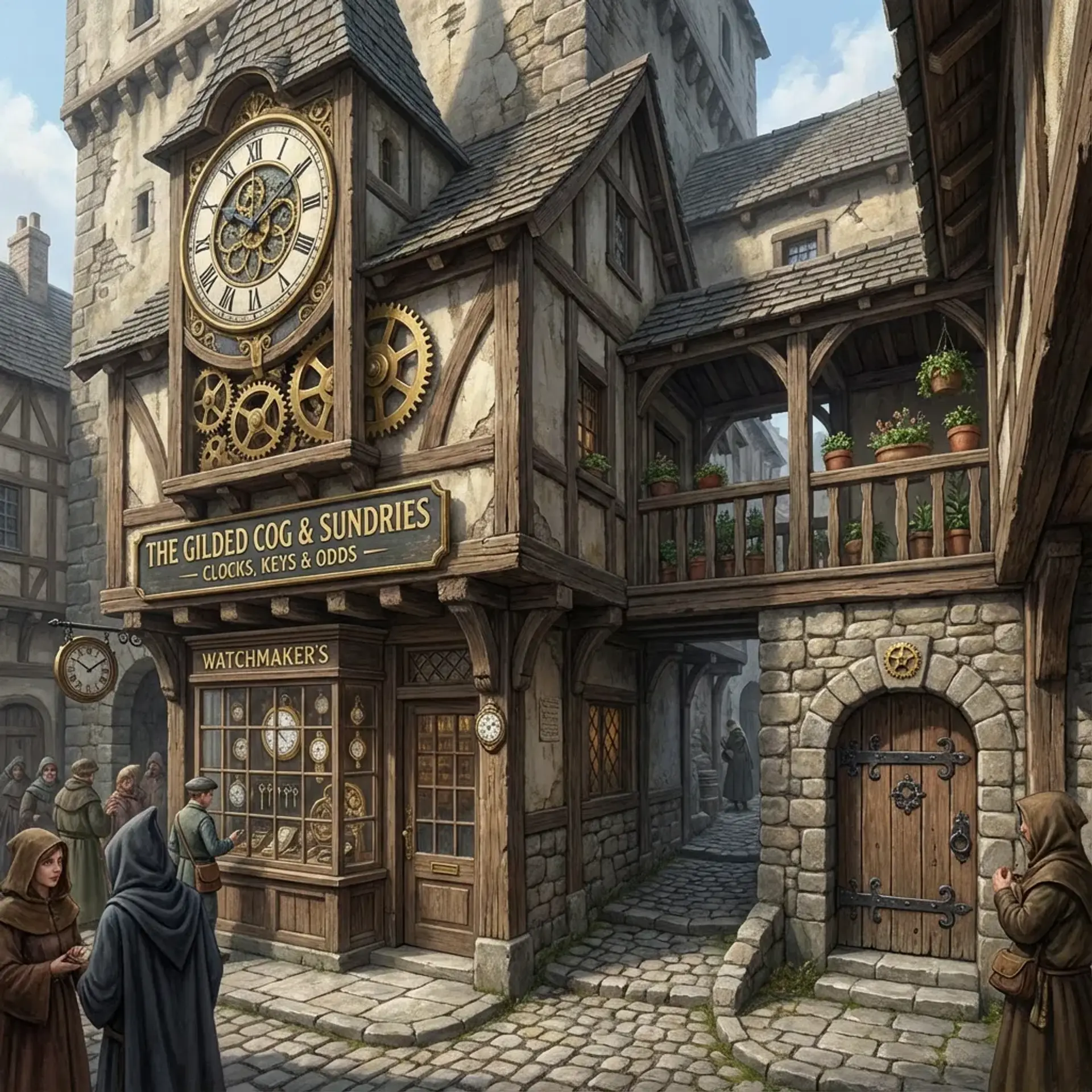 The Gilded Cog & Sundries - AI-generated fantasy Shop