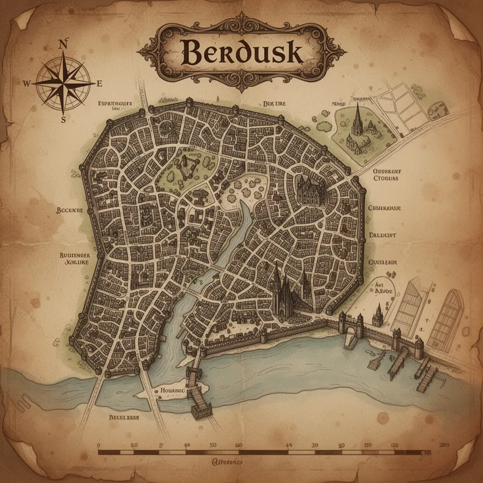 Berdusk - AI-generated fantasy Settlement