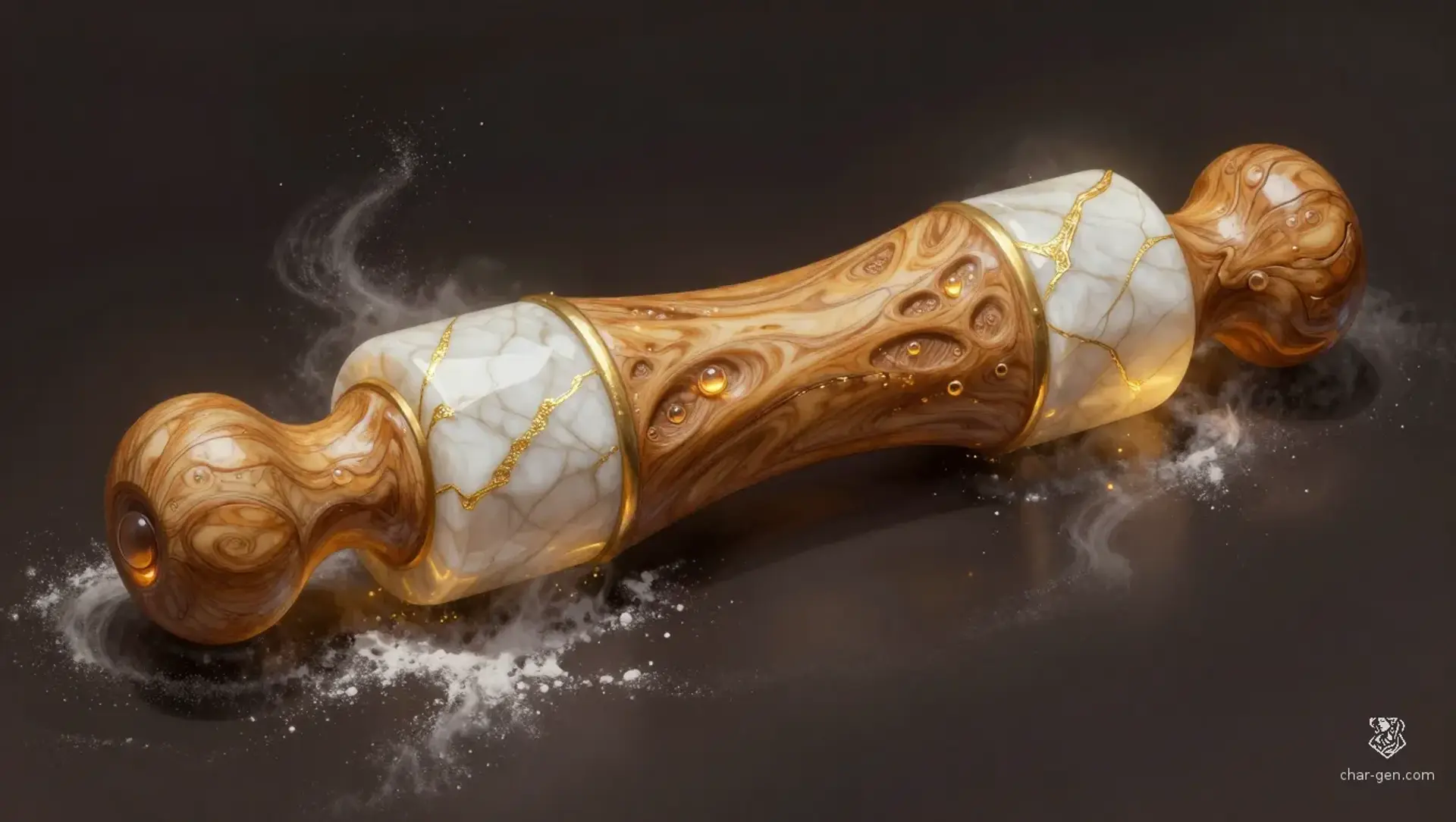 The Ovenhart Rolling-Staff - AI-generated fantasy Magic Item