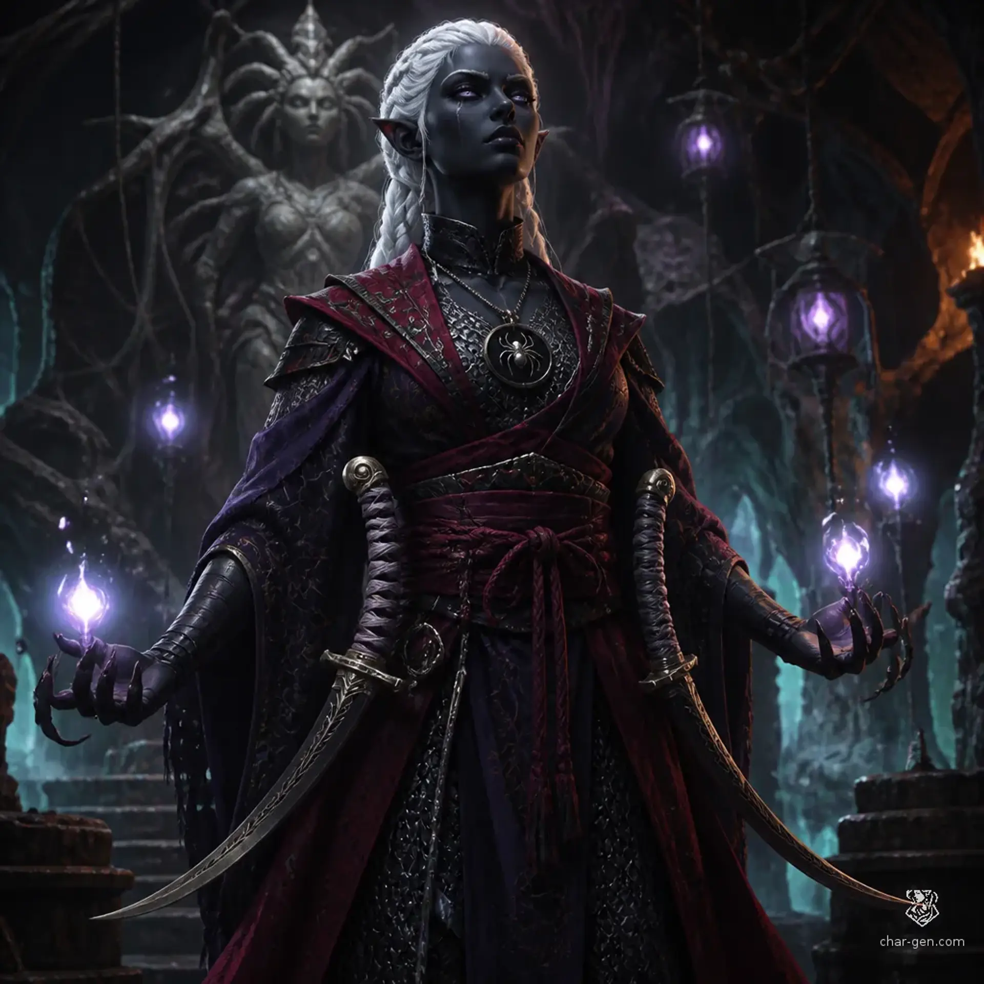 Malice Vrask - AI-generated fantasy Character