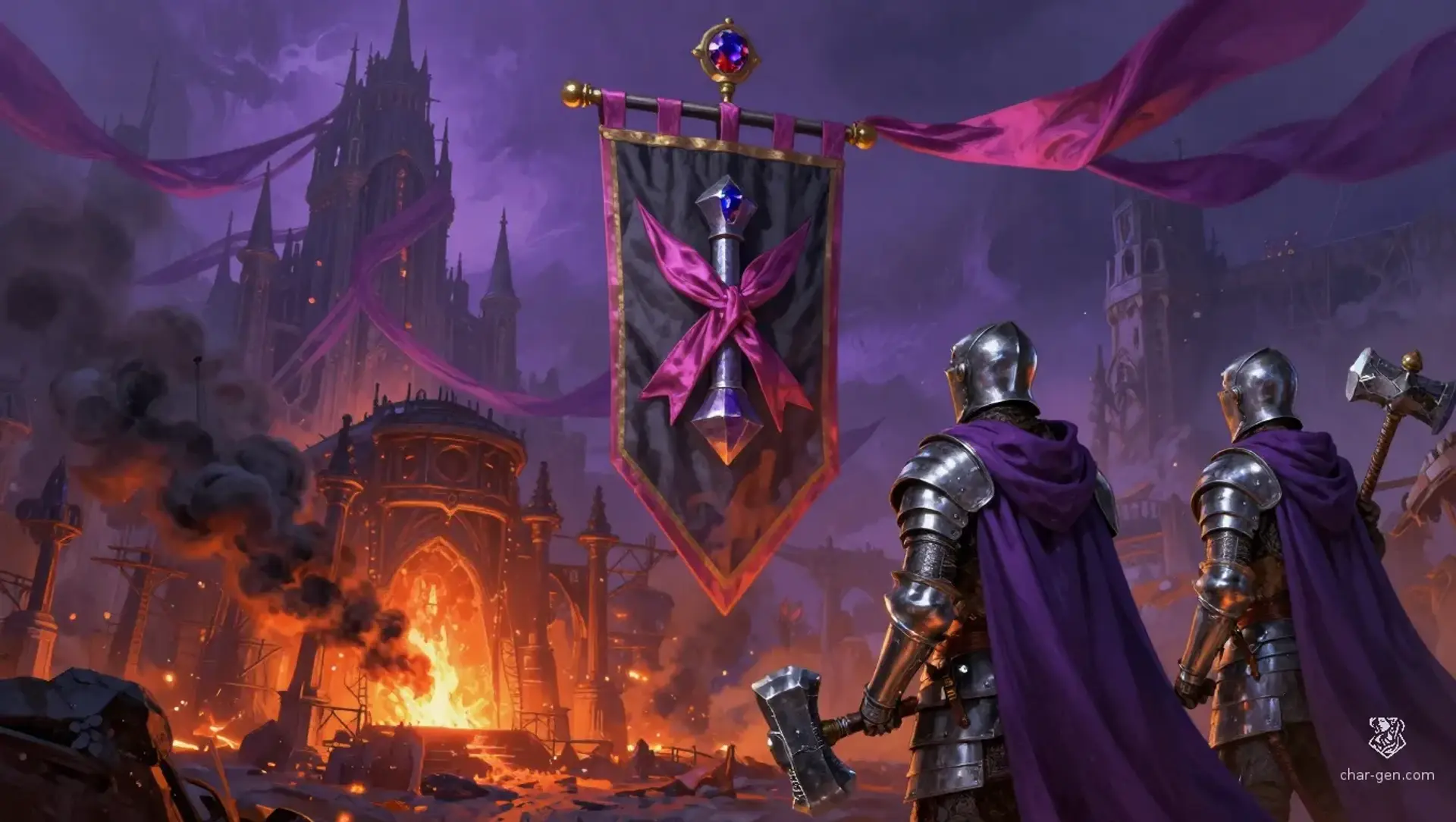 The Violet Foundry of House Steele - AI-generated fantasy Faction