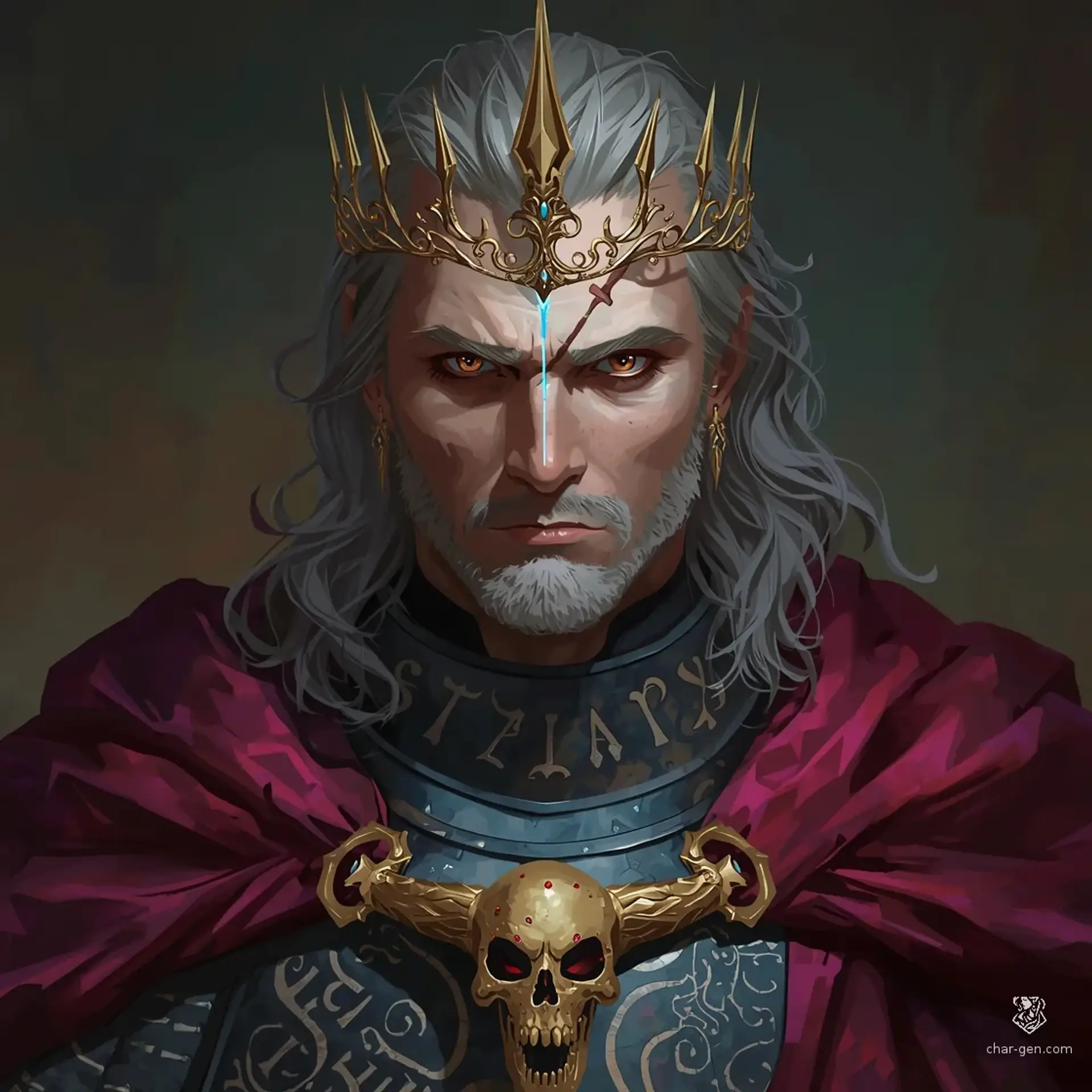 High King Malakor Valerius - AI-generated fantasy NPC