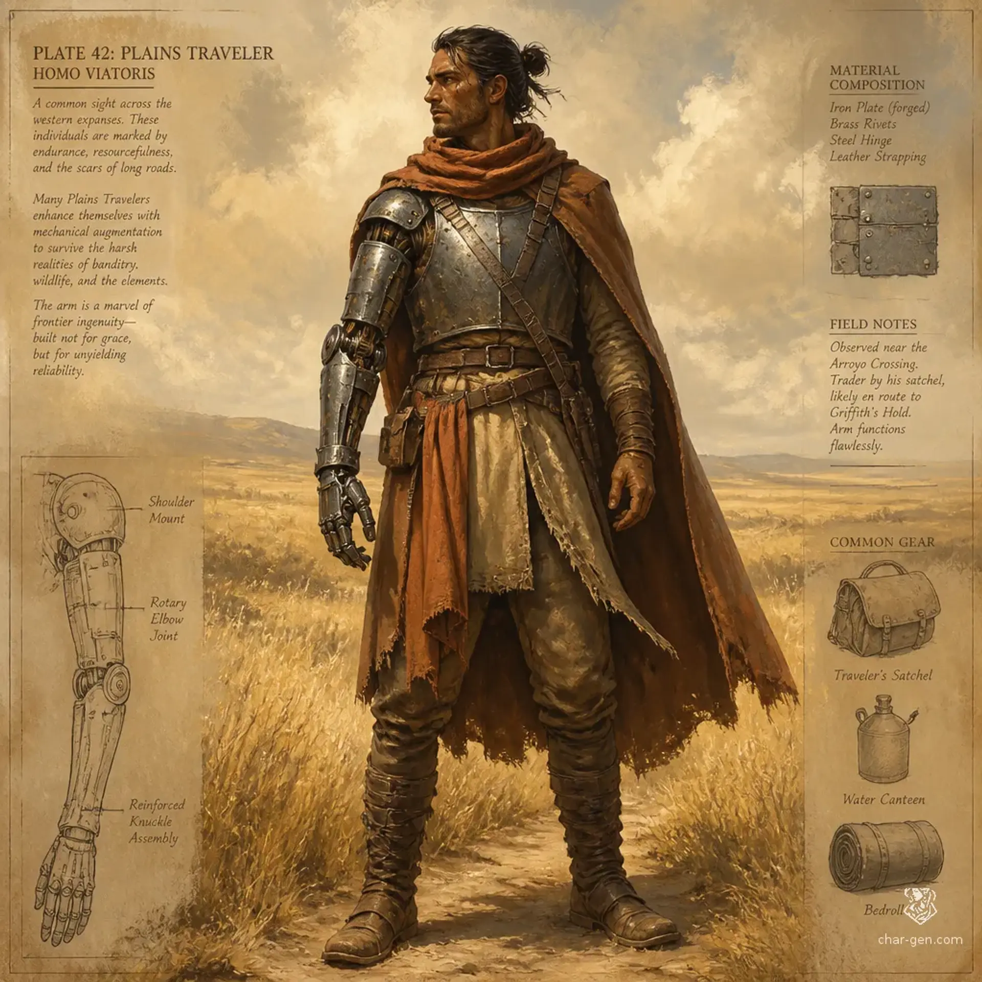 Ironlimb Plainsborn - AI-generated fantasy Species