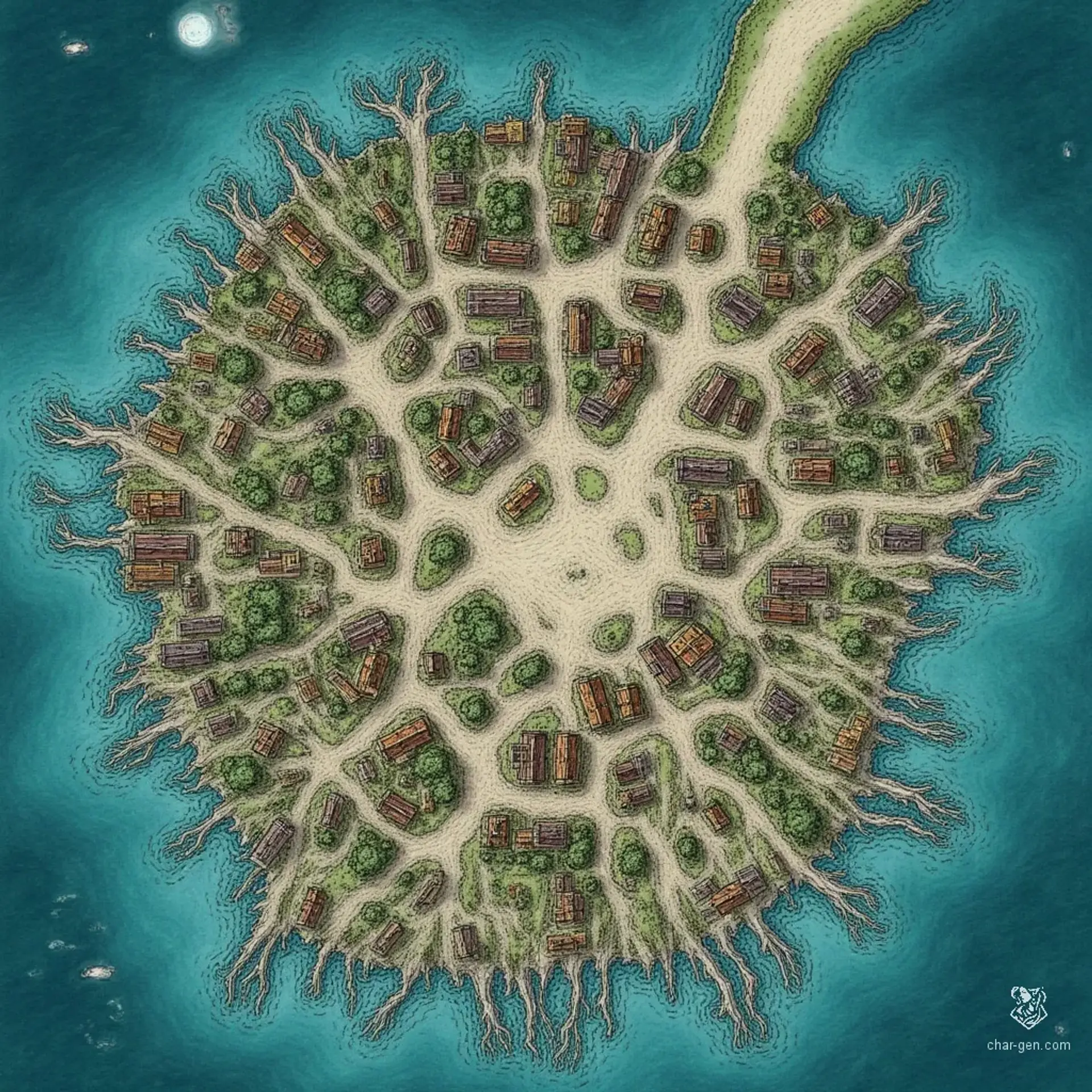 Sylvarion - AI-generated fantasy Settlement