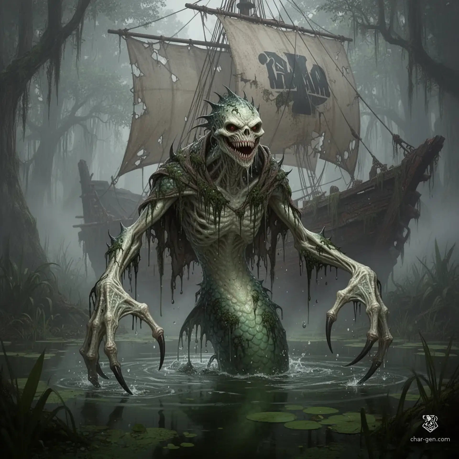 Sallow-Sail Grasper - AI-generated fantasy Monster