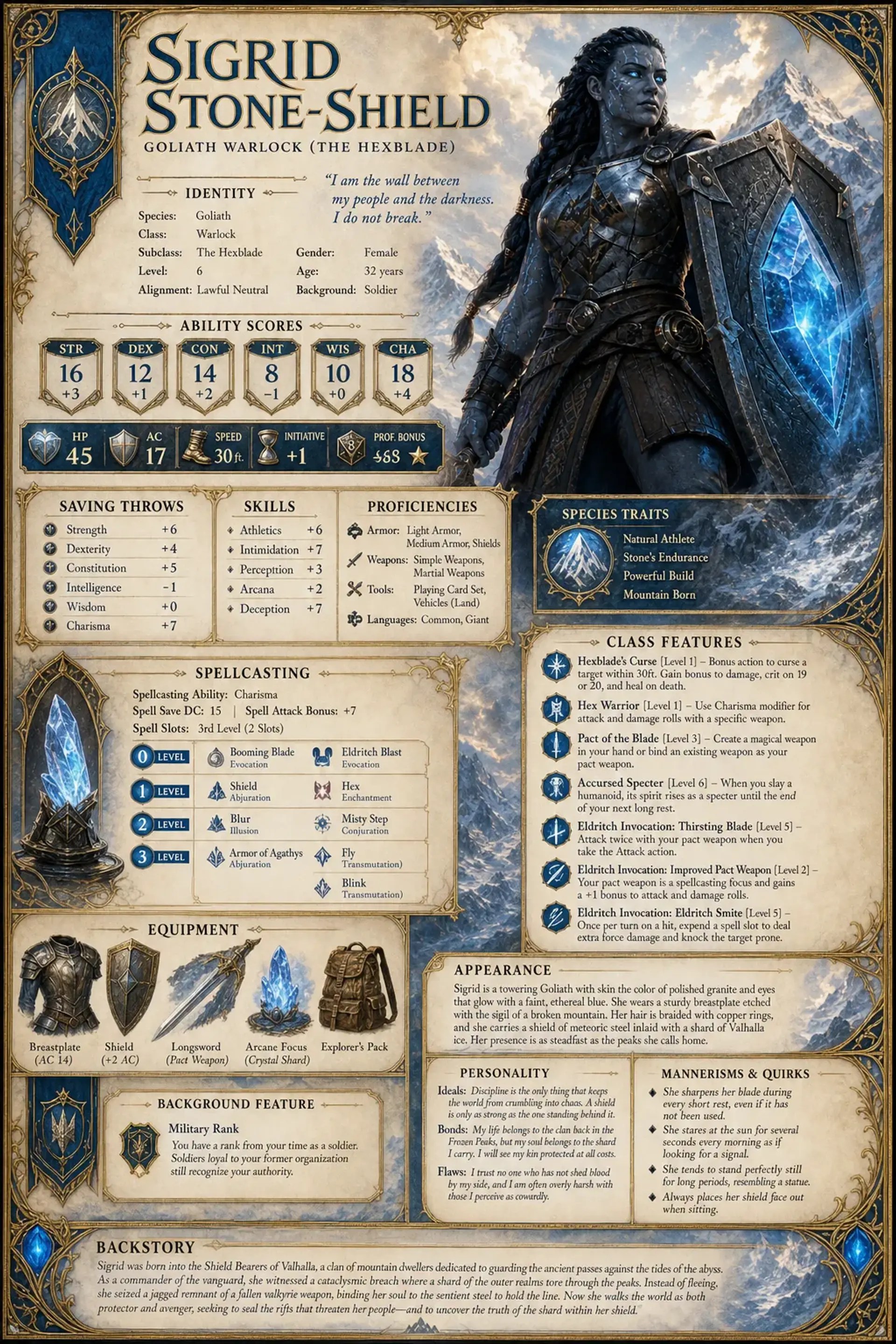 Character Sheet