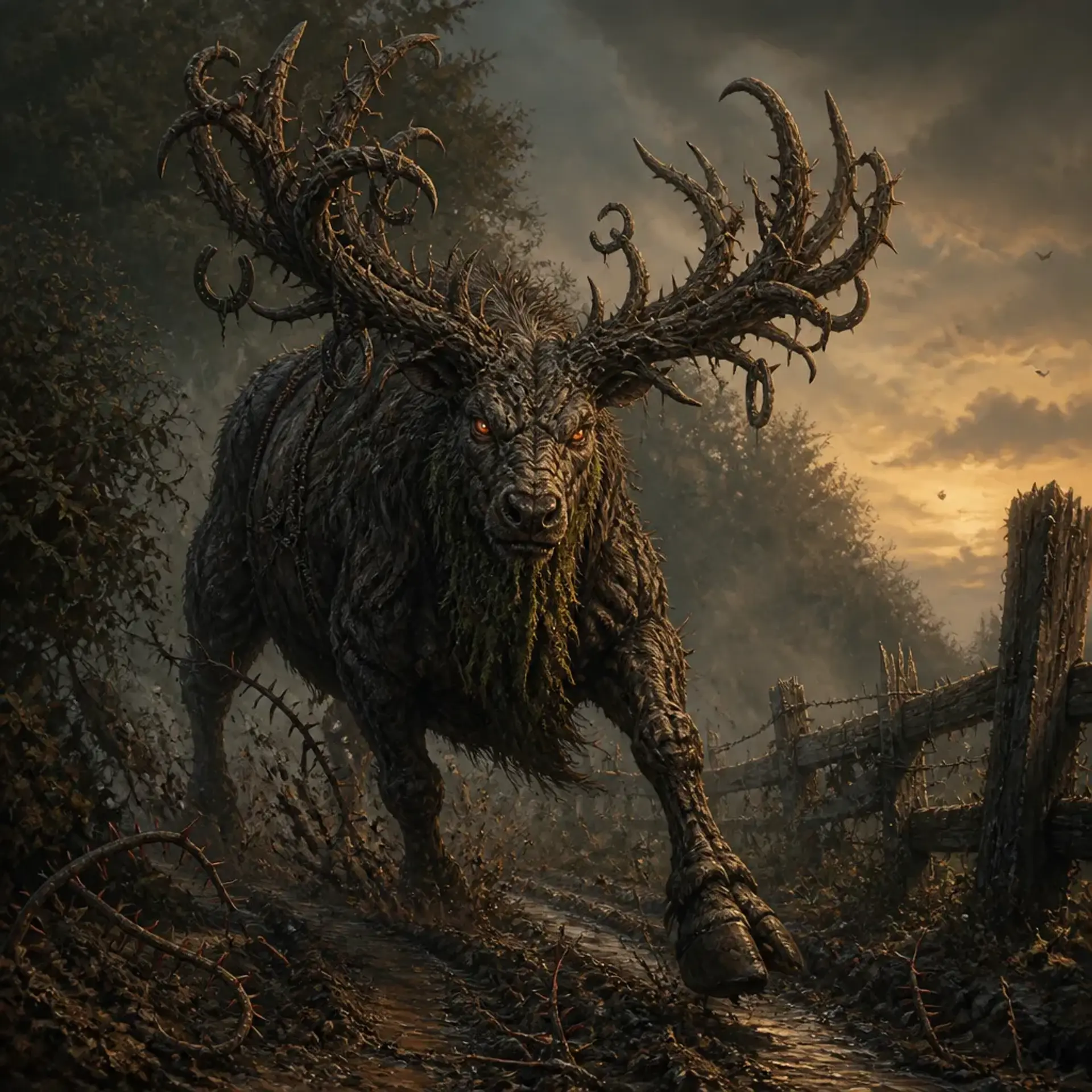 Crossroad Gnarlhart - AI-generated fantasy Monster
