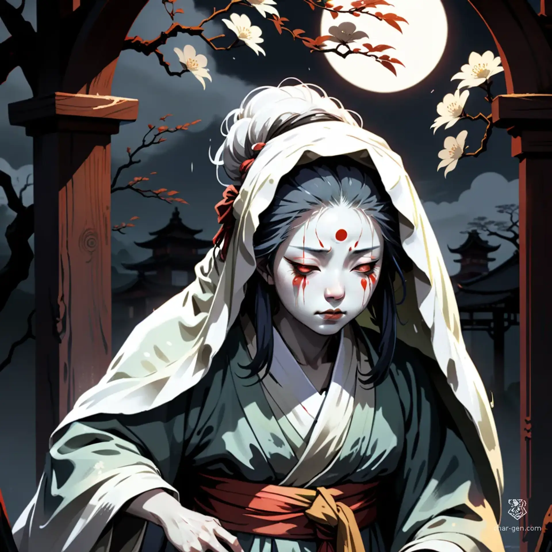 Ubume, Lamenting Mother - AI-generated fantasy Monster