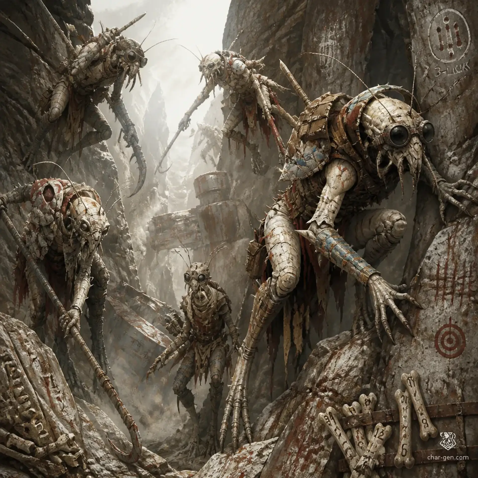 The Pale Mandibles - AI-generated fantasy Monster