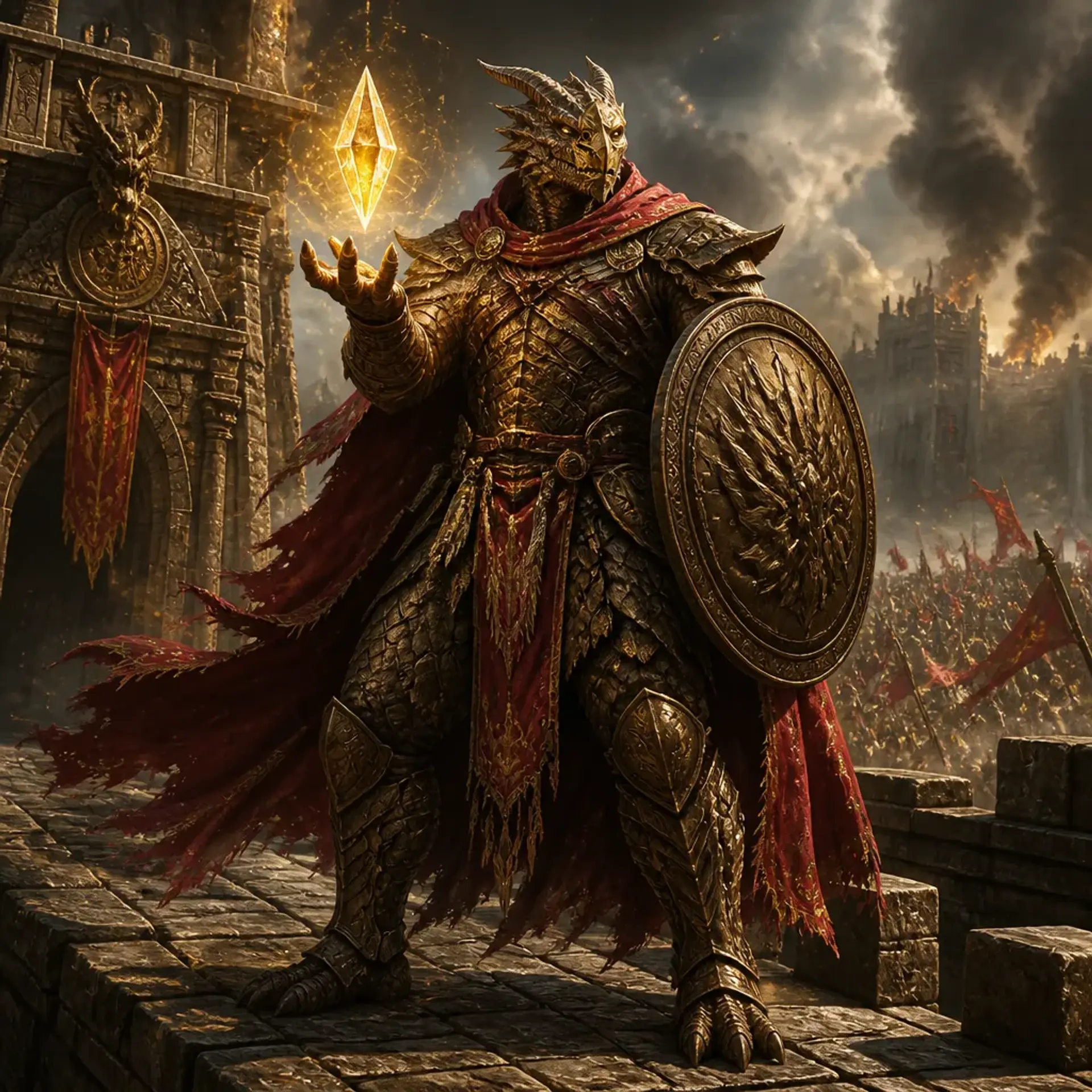 Dragonborn Warpriest - AI-generated fantasy Monster