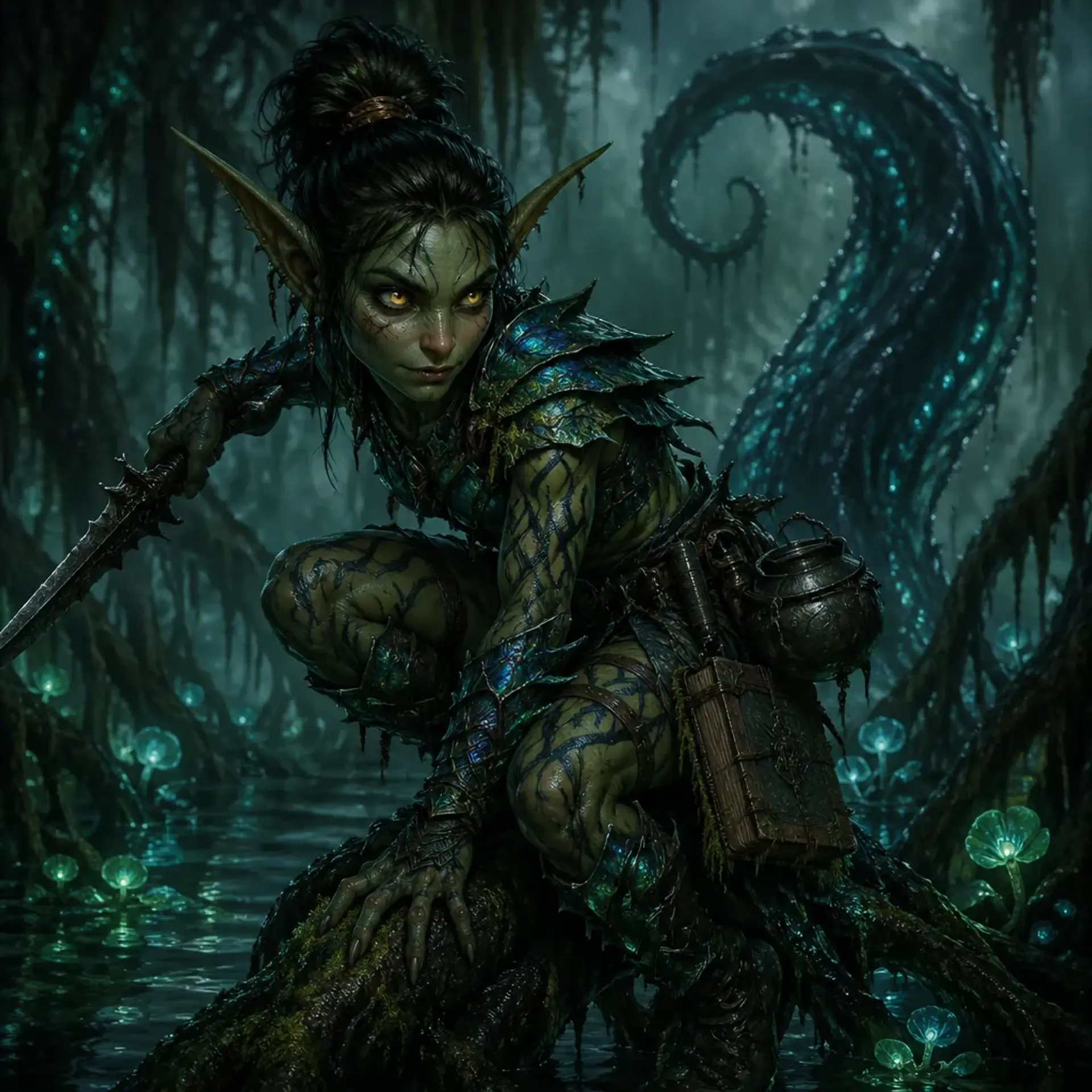Grin'thra - AI-generated fantasy Character