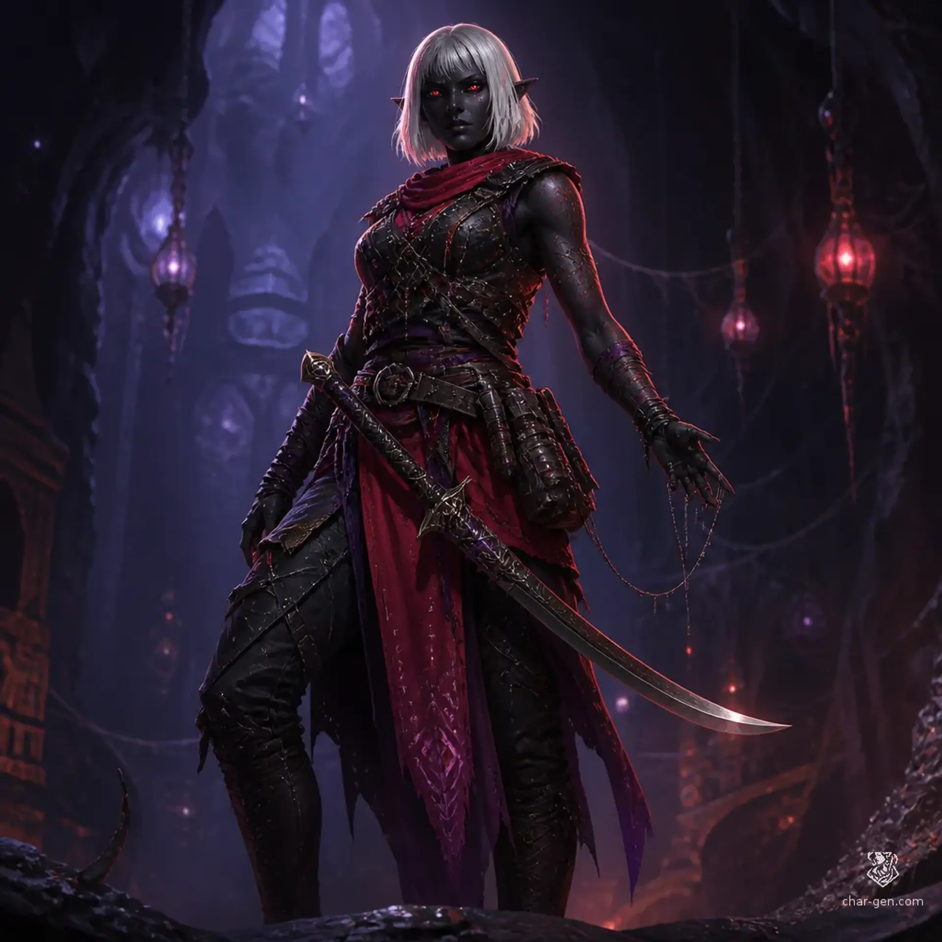 Malice Travra - AI-generated fantasy Character