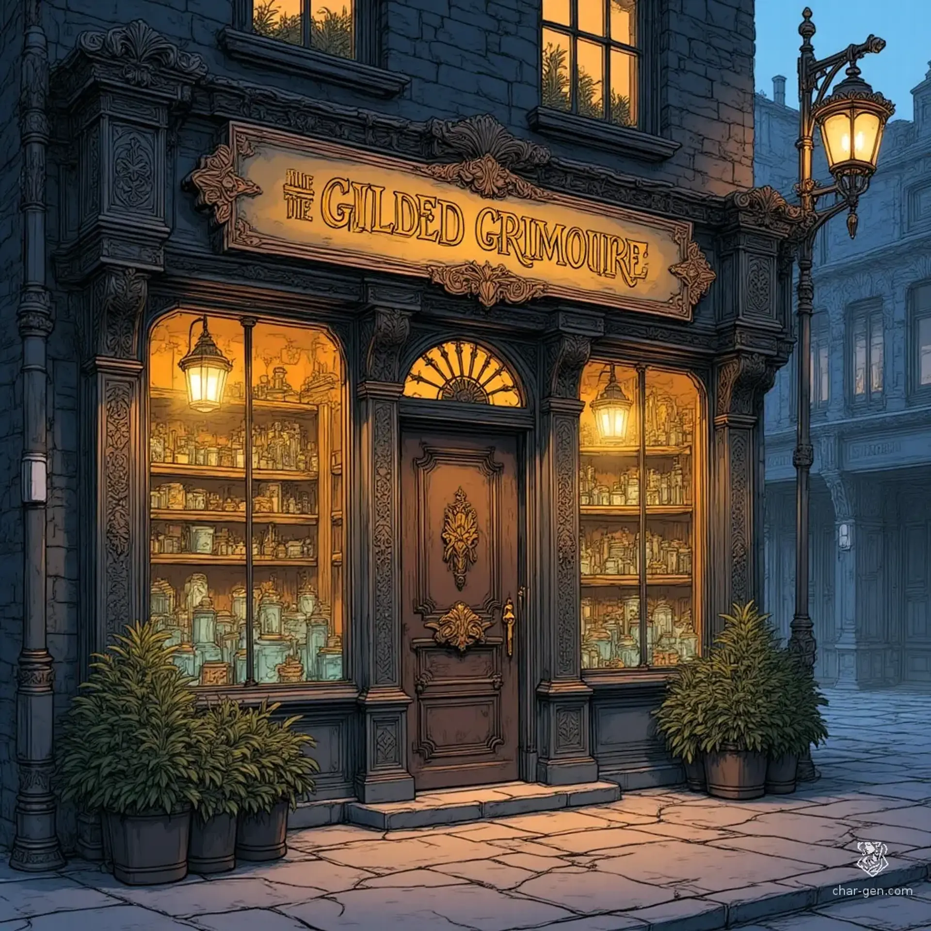 The Gilded Grimoire - AI-generated fantasy Shop