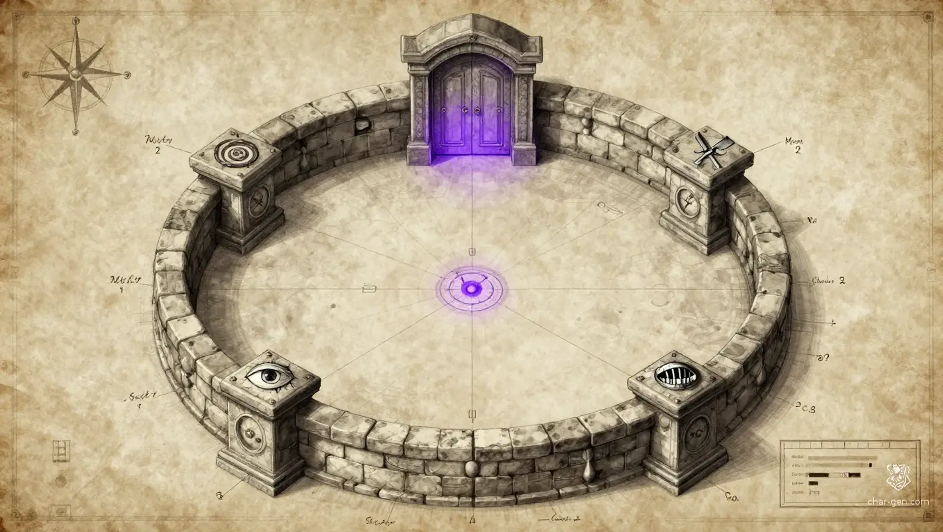 The Fourfold Ward of Breath and Silence - AI-generated fantasy Puzzle